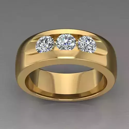 Elegant Triple  Stone Ring