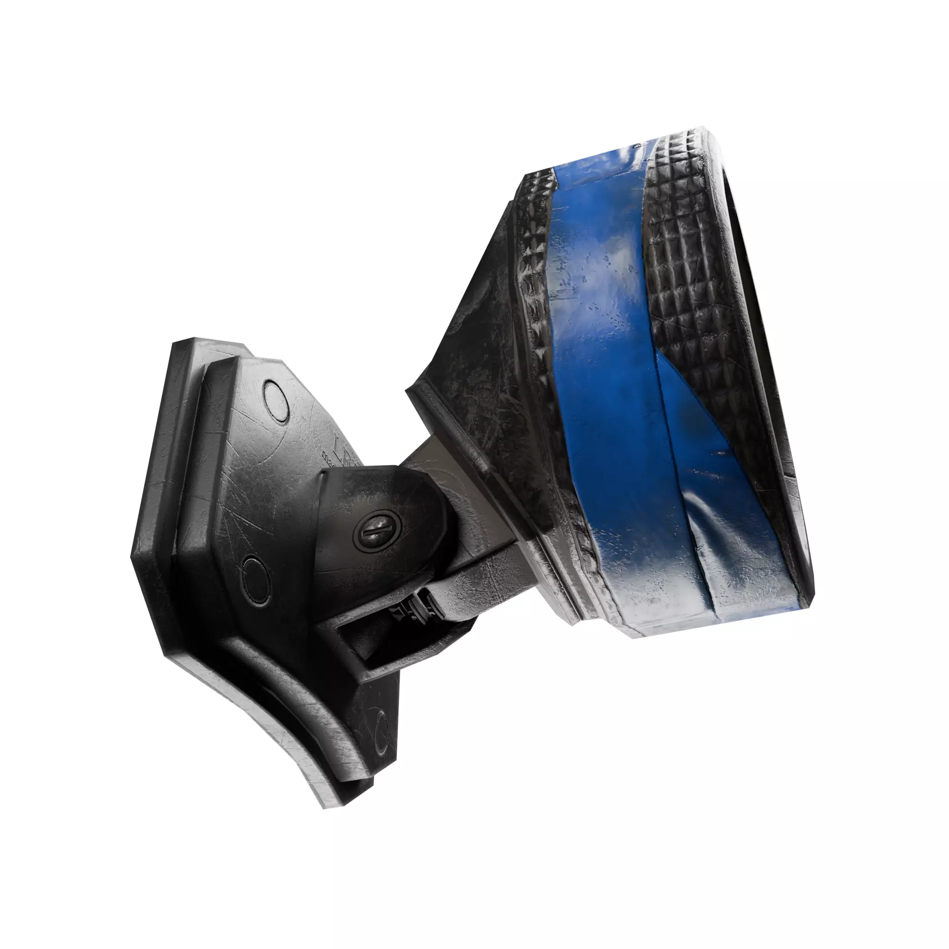 Post apocalyptic damaged flashlight headlamp Low-poly 3D model_0