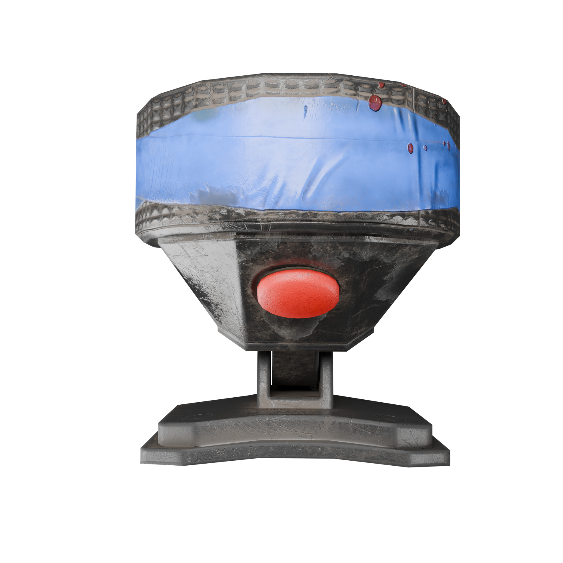 Post apocalyptic damaged flashlight headlamp Low-poly 3D model_4