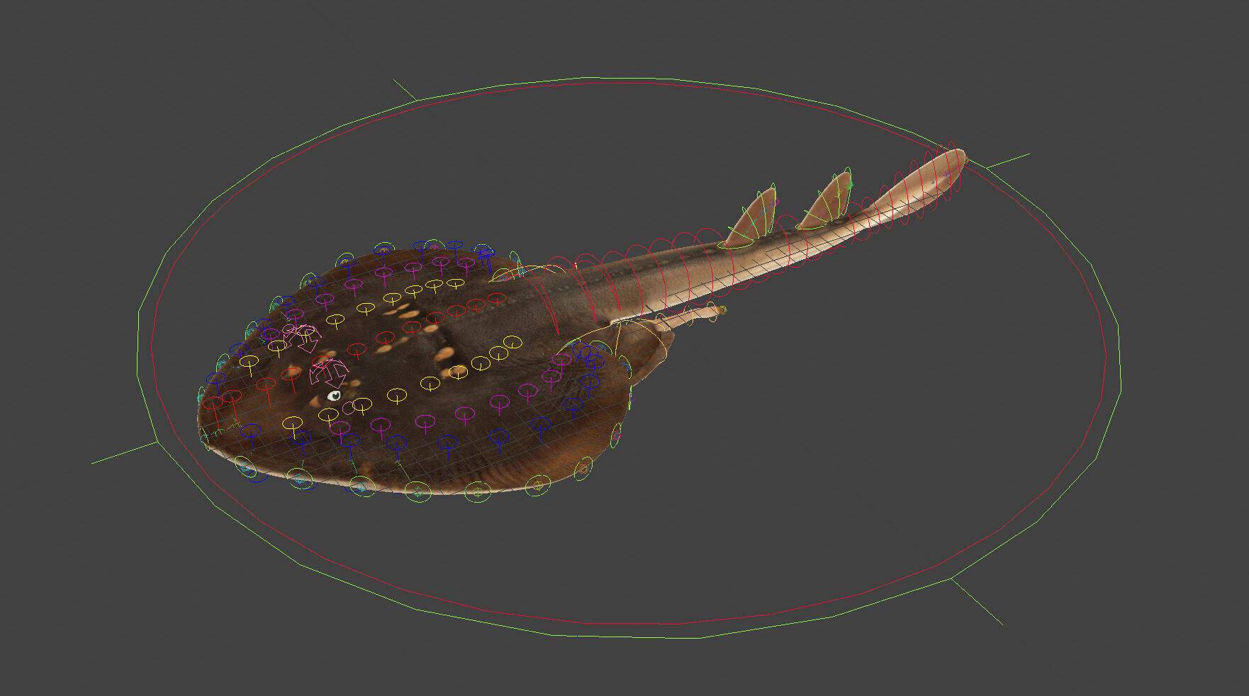 Yellow Spotted Fanray 3D model_11