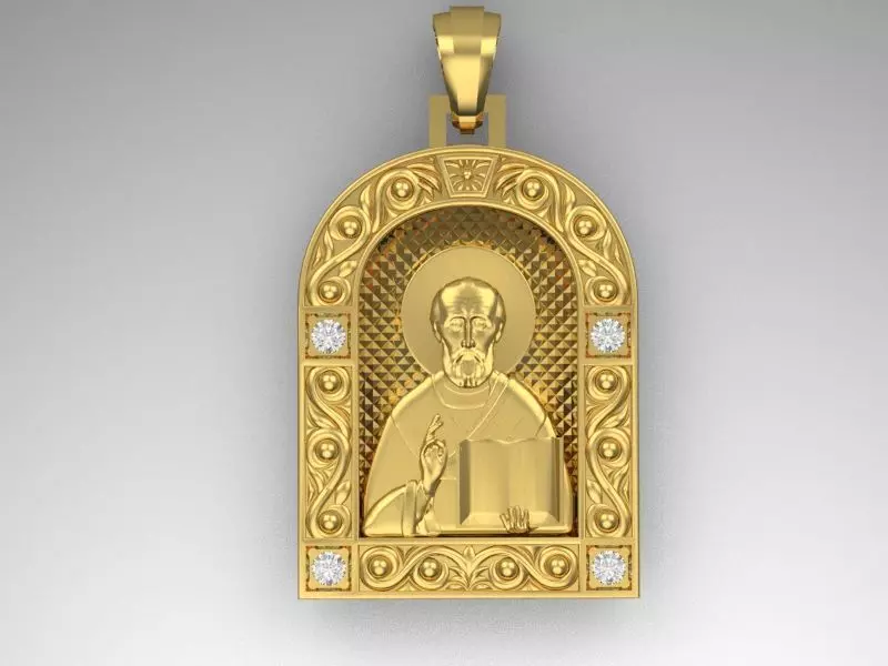 Icon Saint Nikolay Chudotvorets  3D print model_0