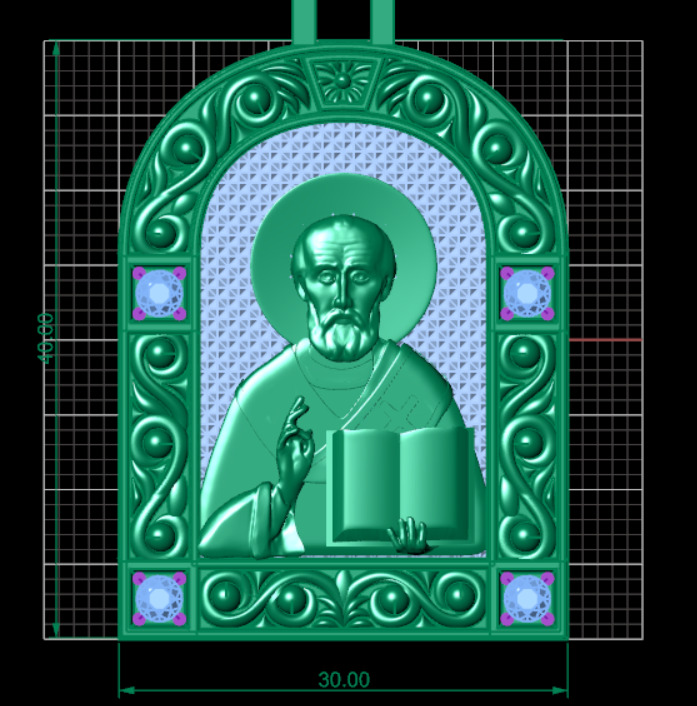 Icon Saint Nikolay Chudotvorets  3D print model_3