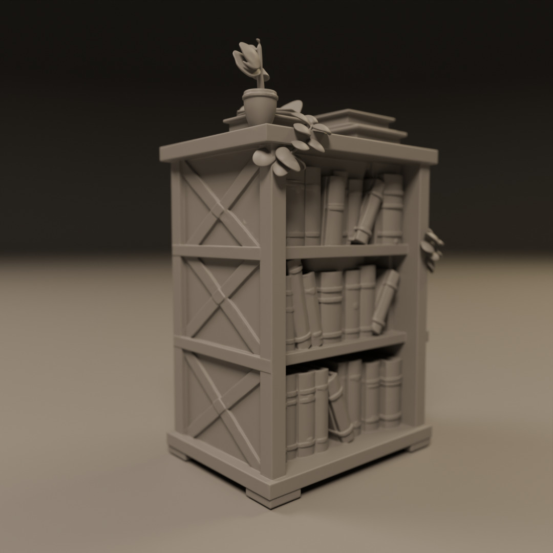 book shelf 3D print model_4