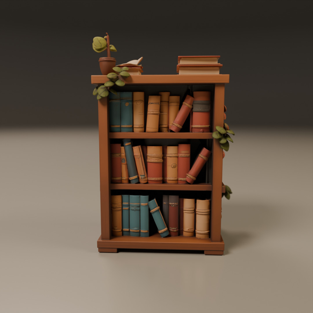 book shelf 3D print model_16