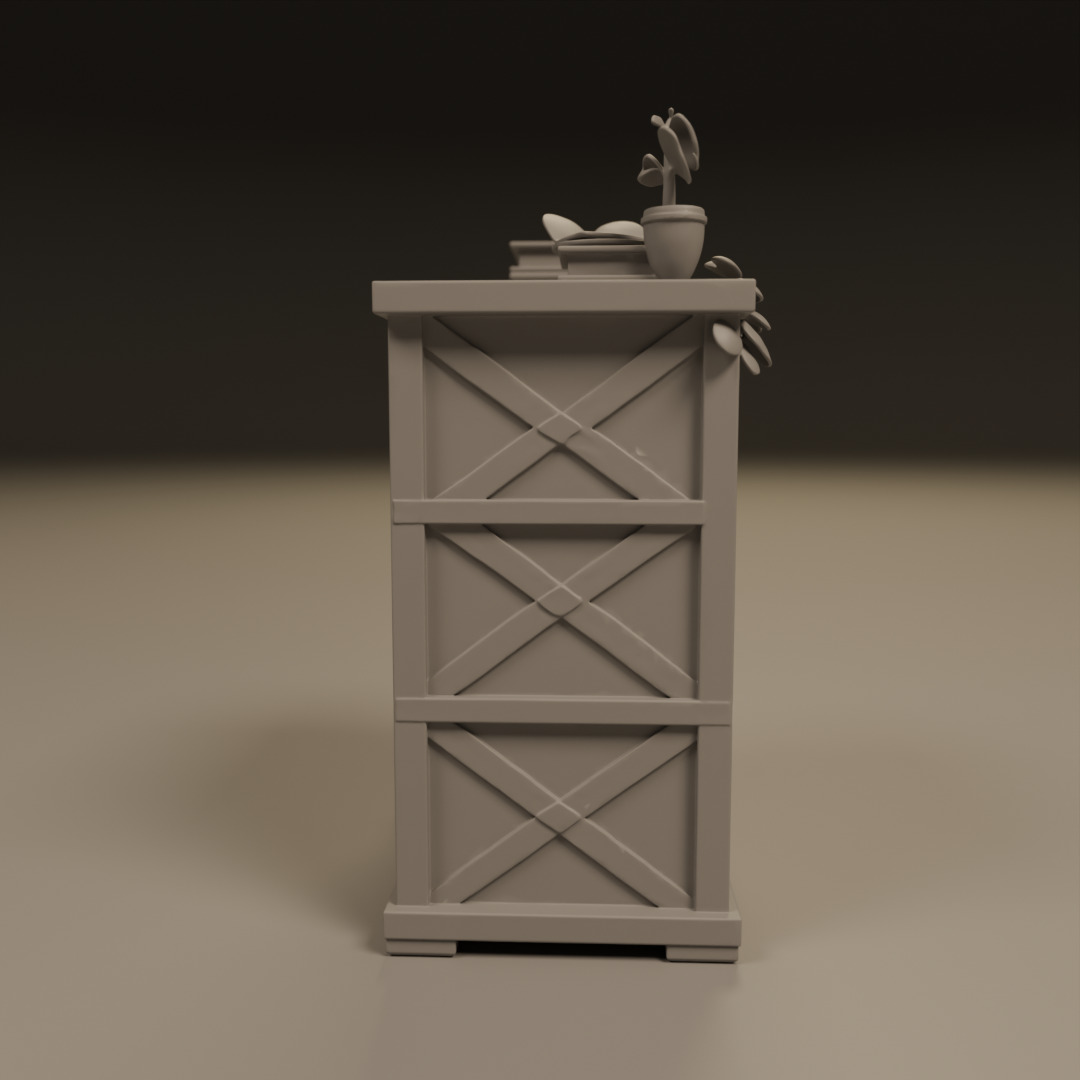 book shelf 3D print model_1