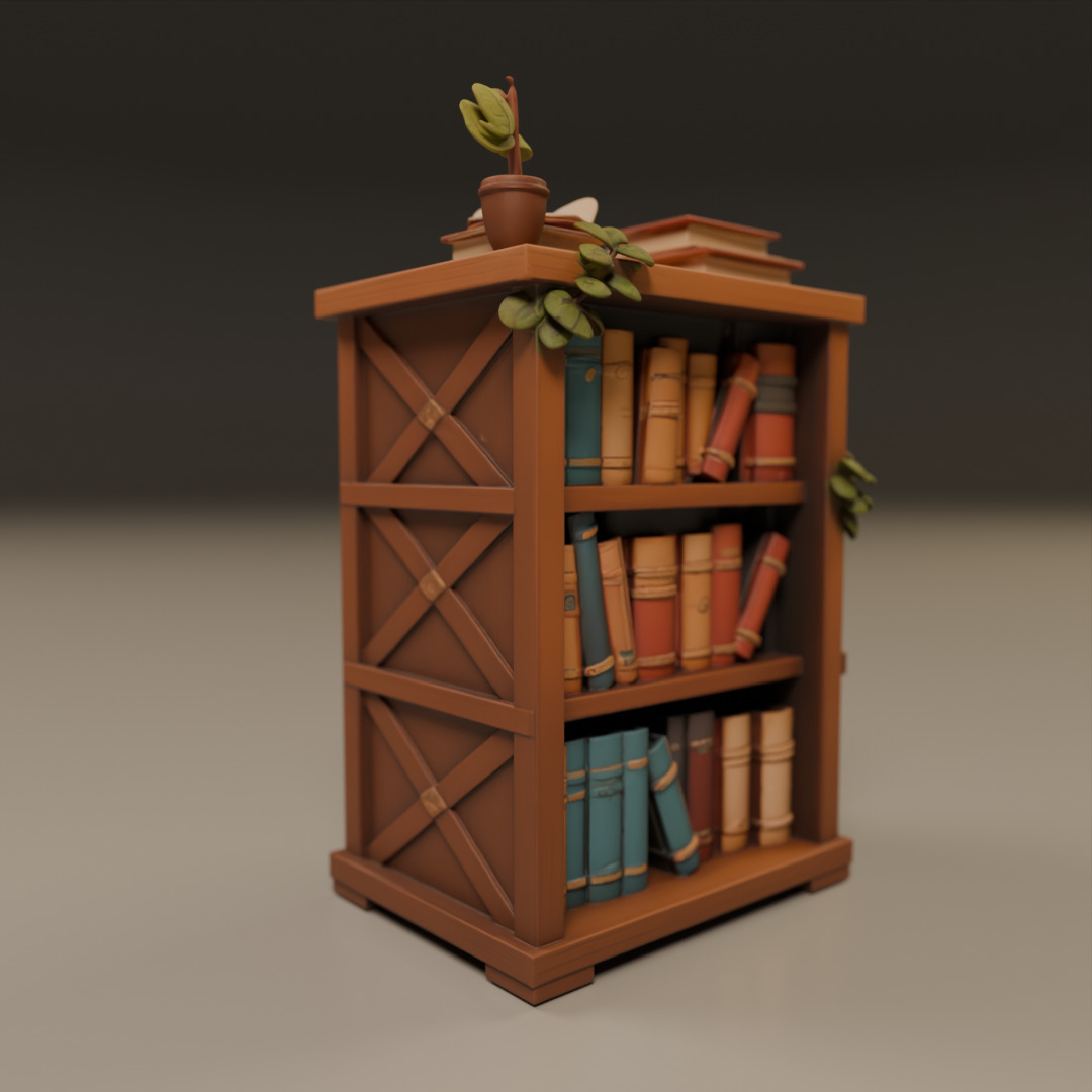 book shelf 3D print model_12