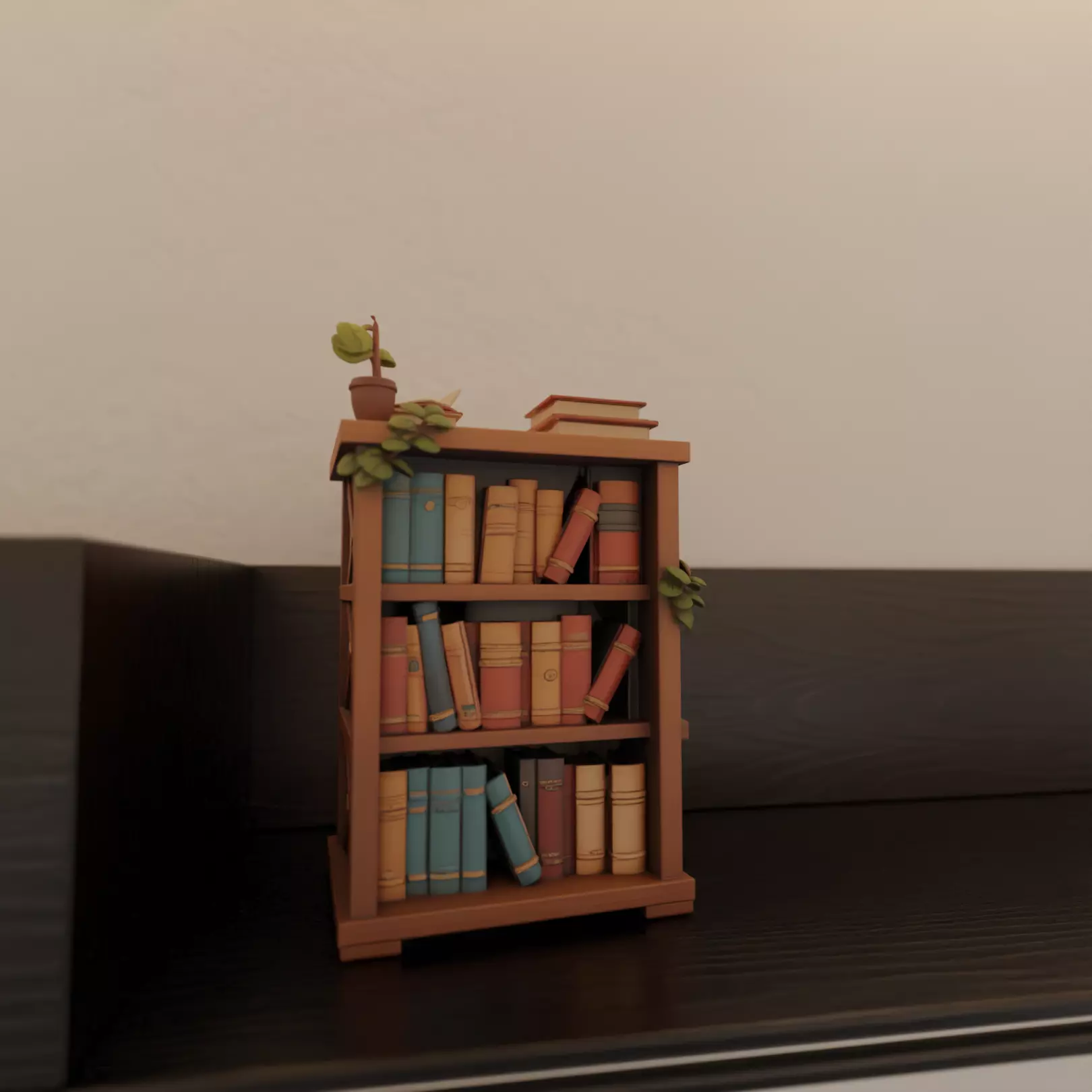 book shelf 3D print model_0
