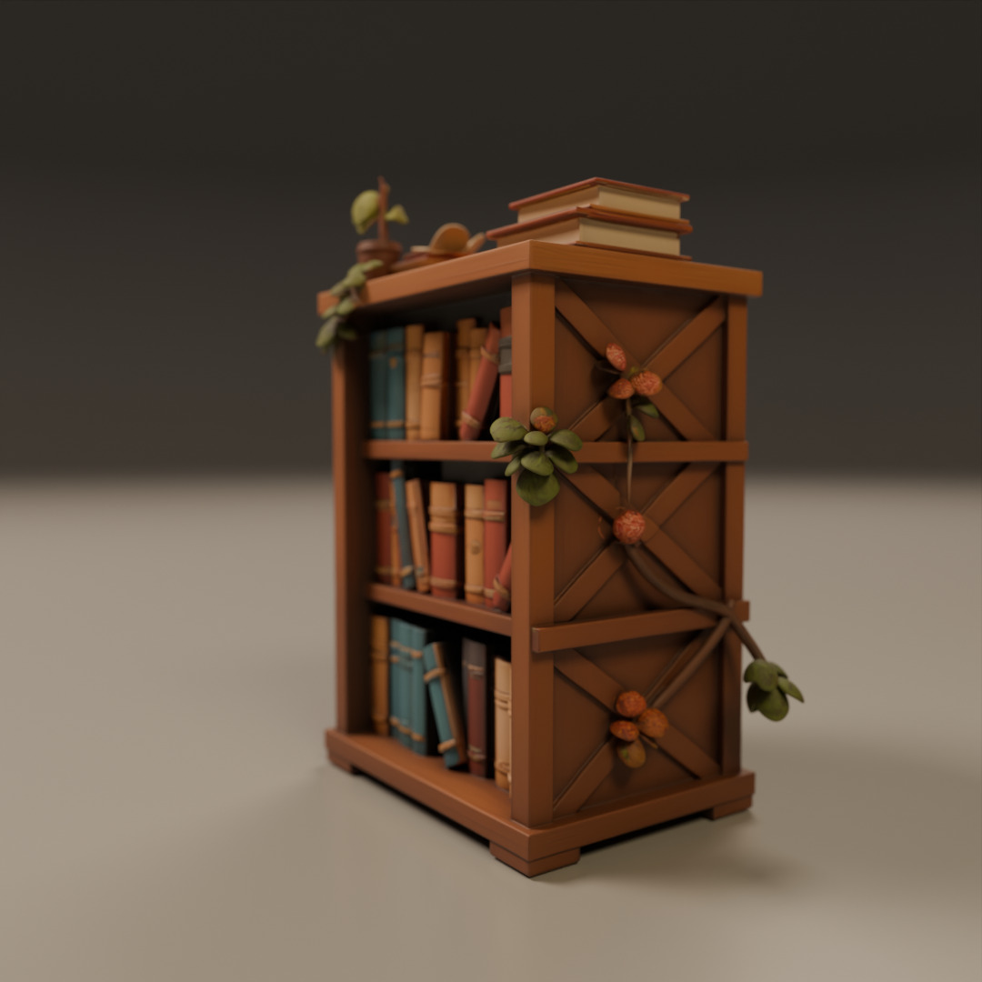 book shelf 3D print model_13