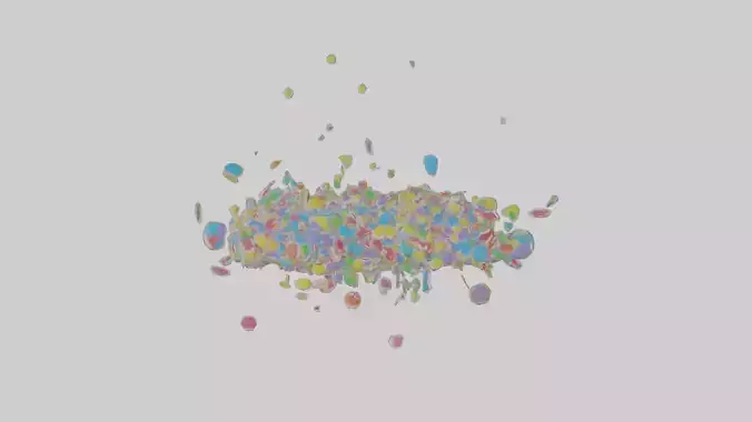Cartoon Confetti Low-poly 3D model