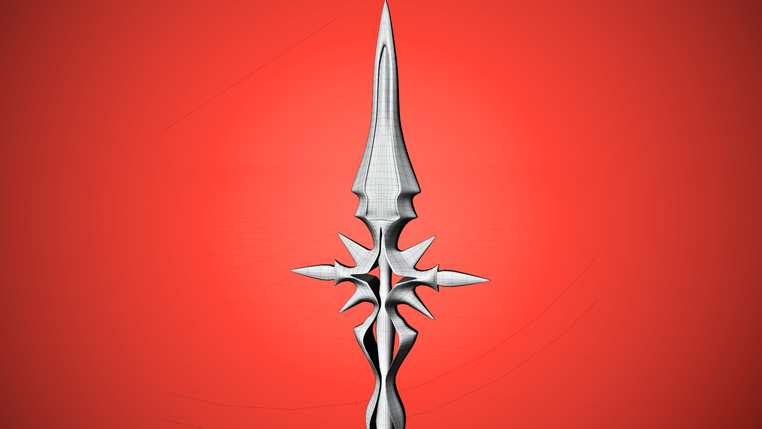 Crimson Medieval Fantasy Weapon Set Low-poly 3D model_10