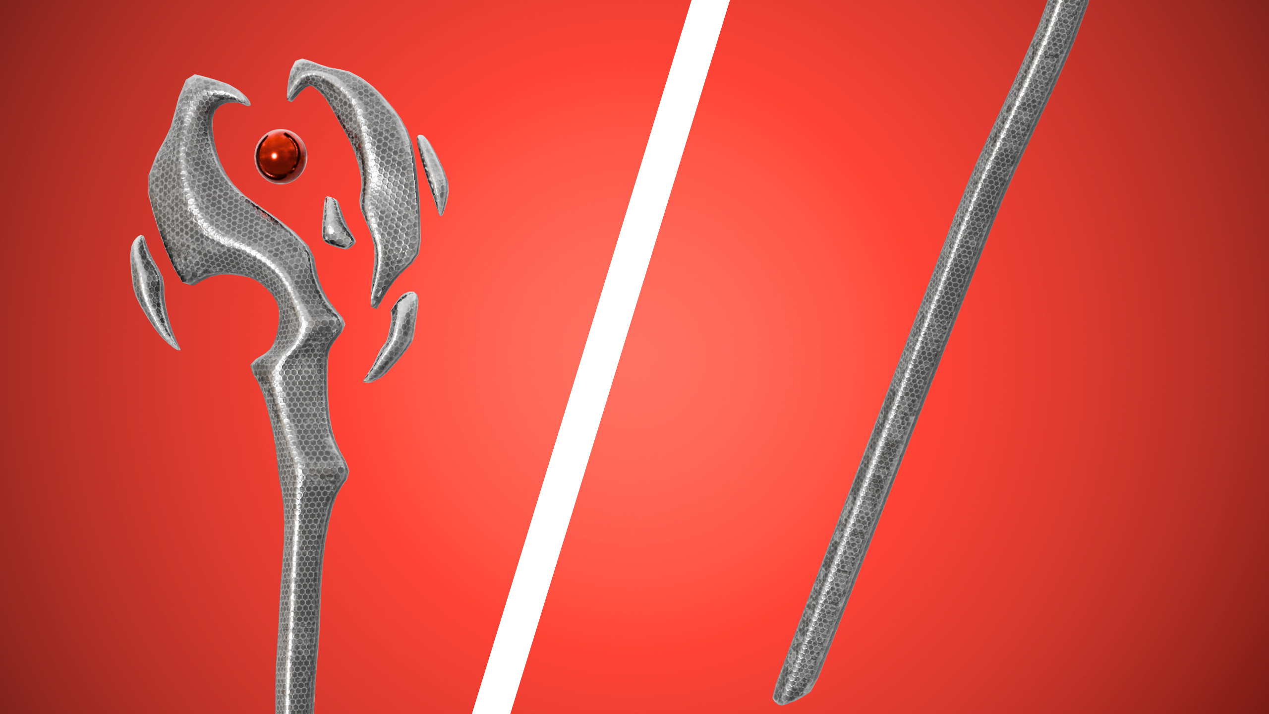Crimson Medieval Fantasy Weapon Set Low-poly 3D model_5