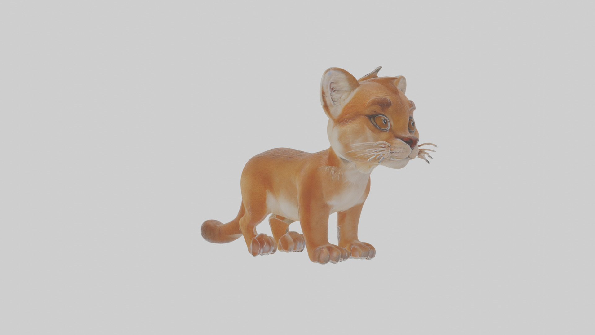 Cartoon Cougar Low-poly 3D model_19