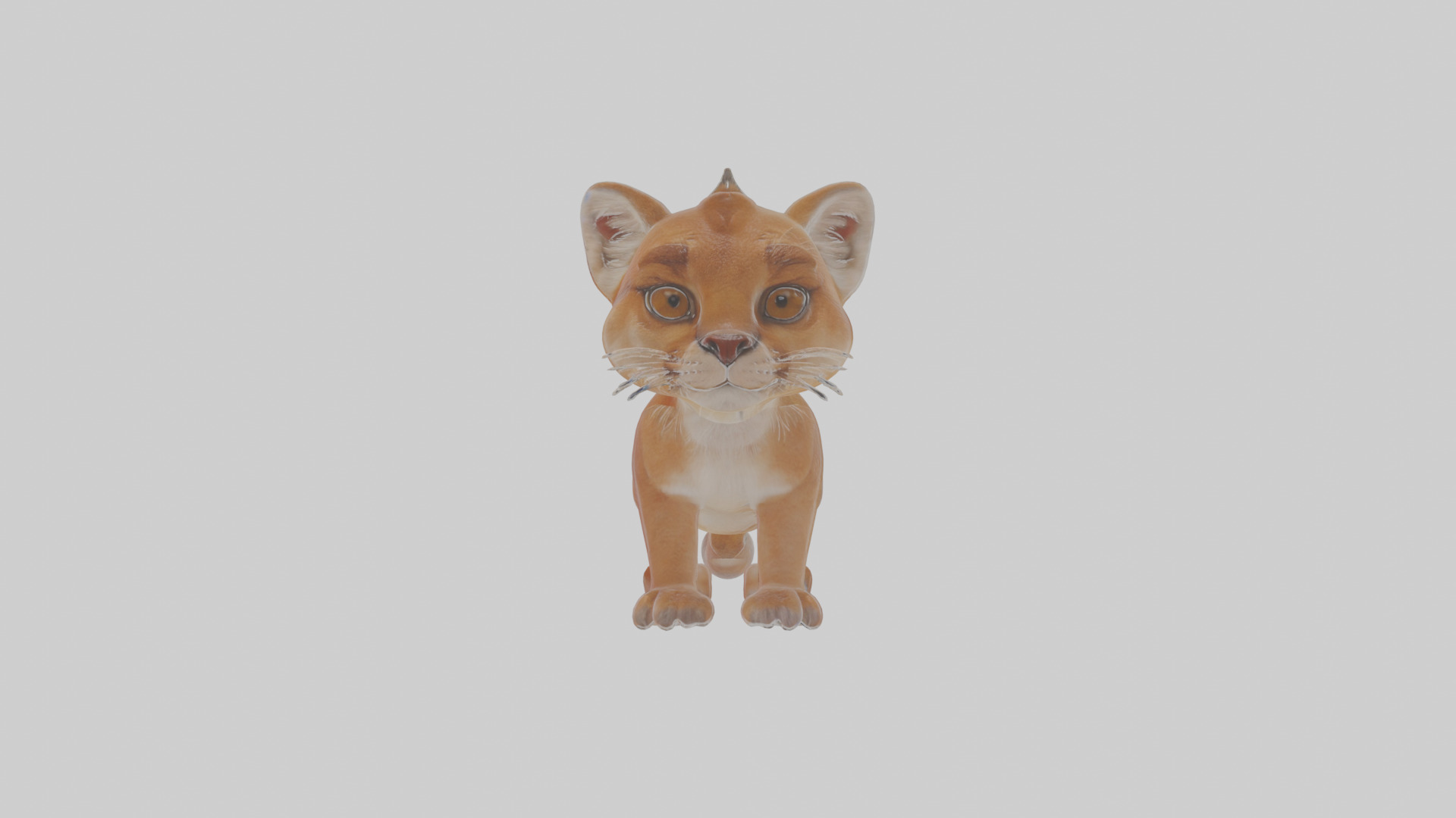 Cartoon Cougar Low-poly 3D model_16