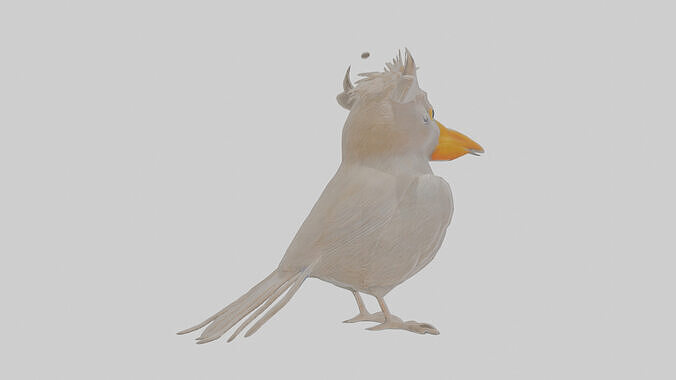 Cartoon Cowbird Low-poly 3D model