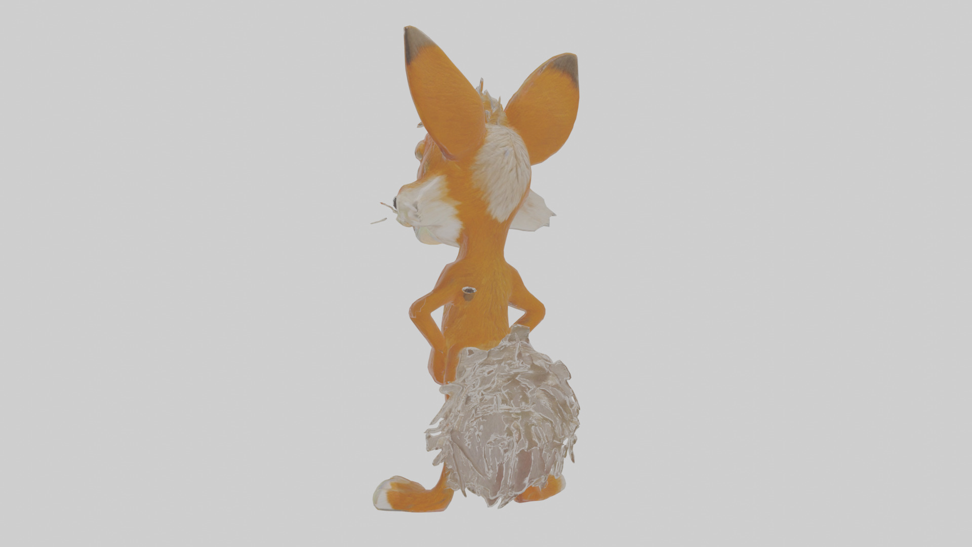 Cartoon Coyote Low-poly 3D model_1