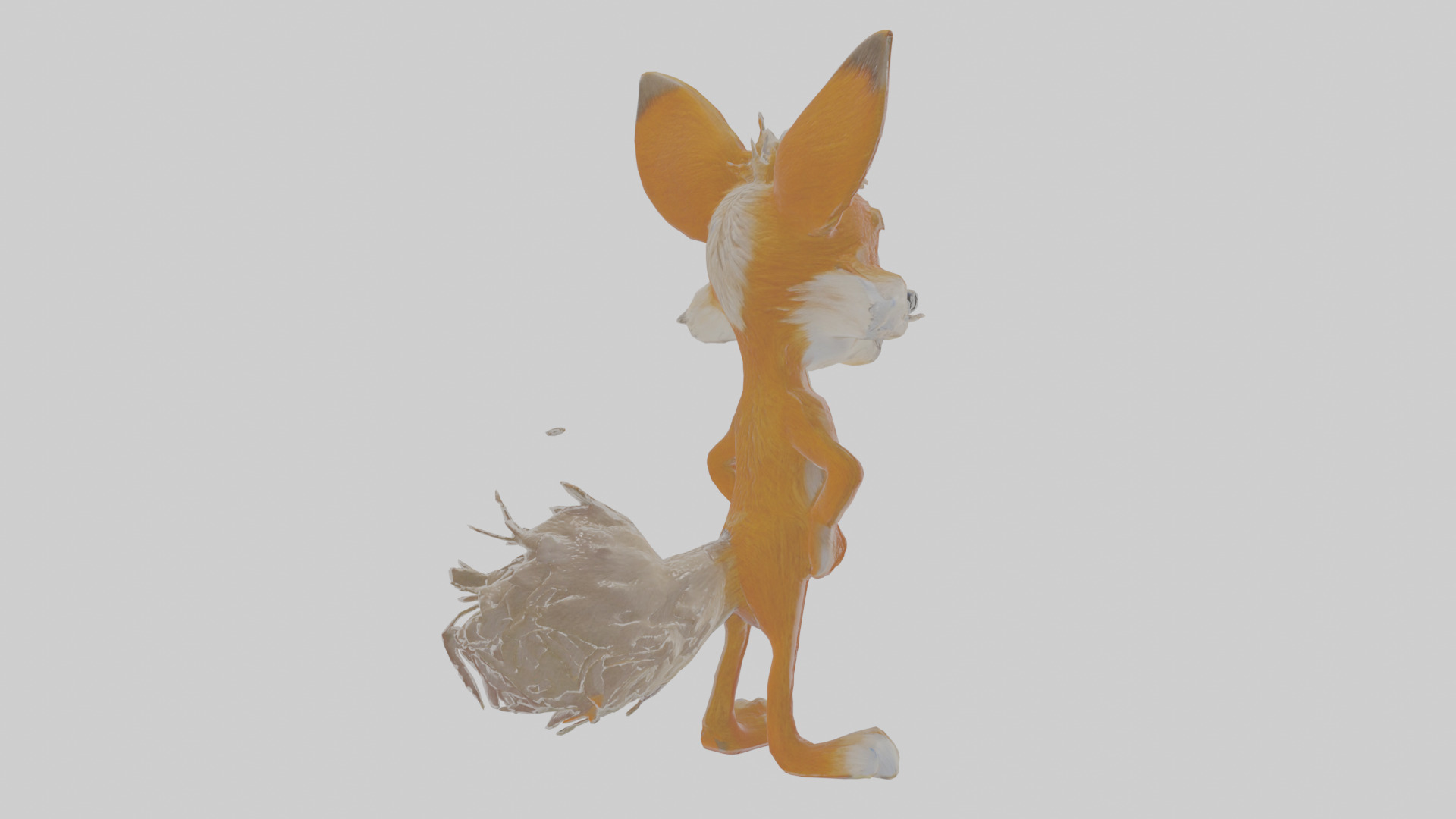 Cartoon Coyote Low-poly 3D model_3