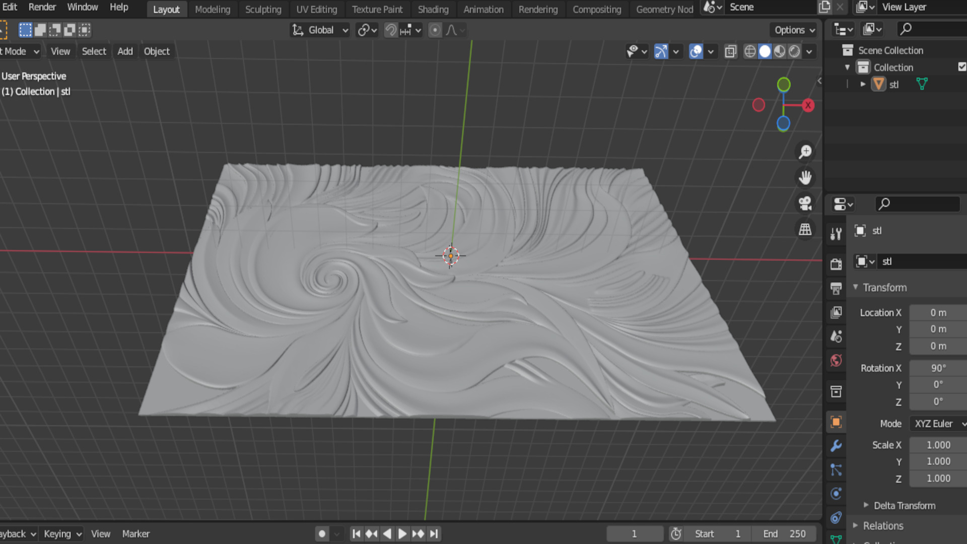 Modern Relief Wall Mural Decor CNC 3D Print 01 3D model_11