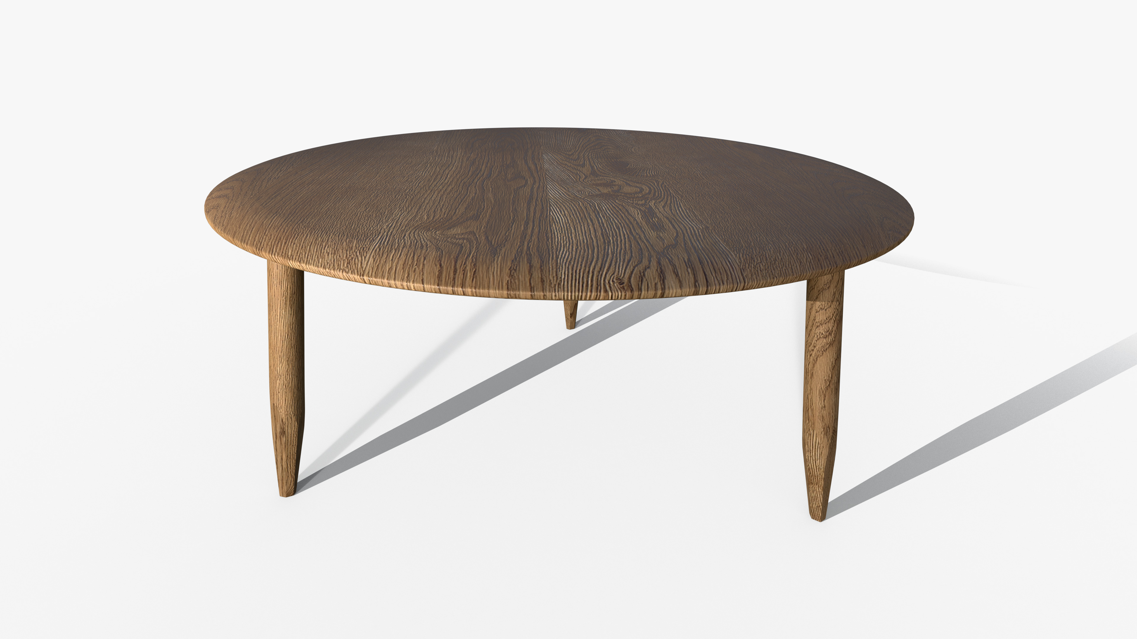 Big Oak Coffee Table Low-poly 3D model_2
