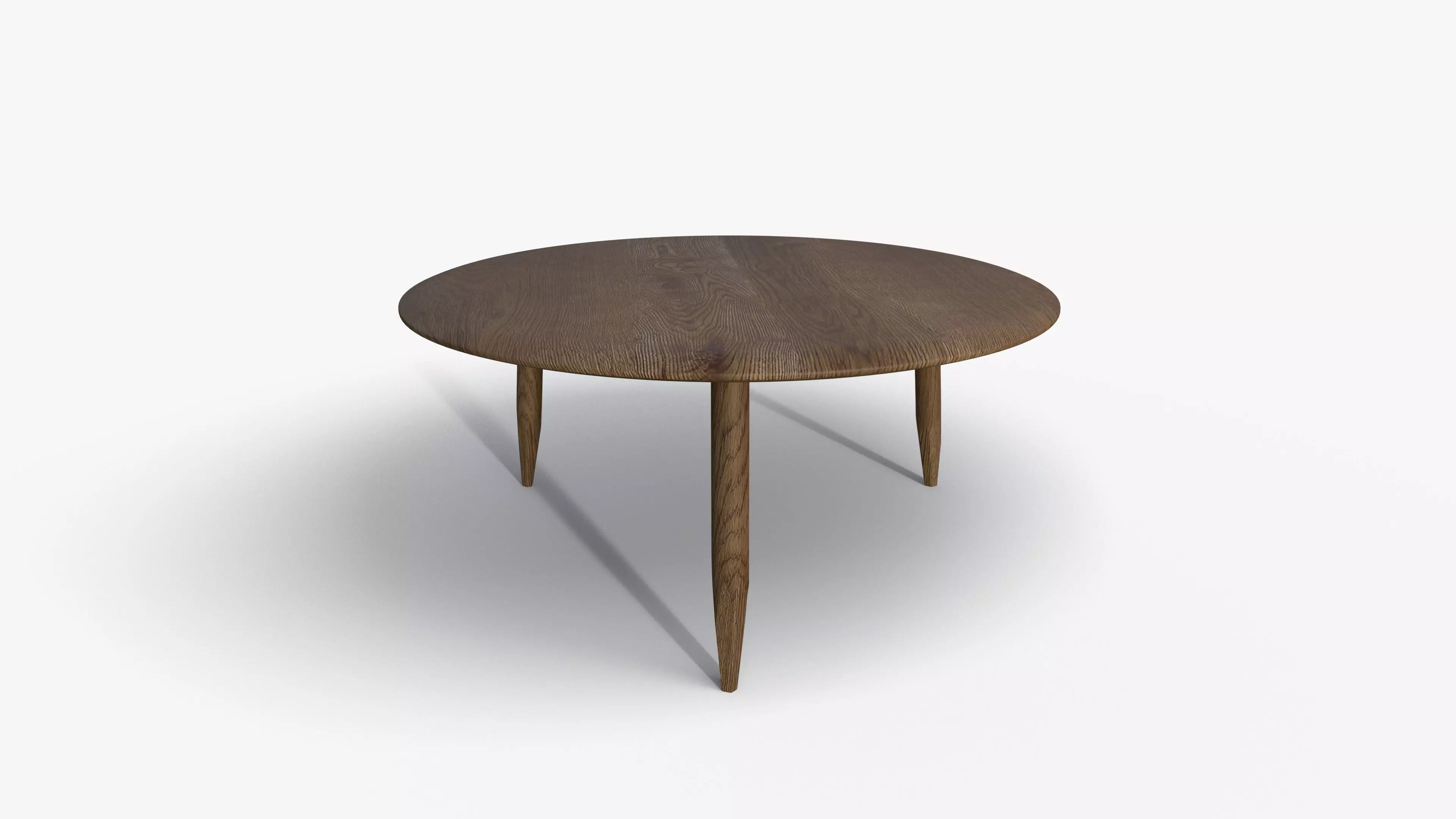 Big Oak Coffee Table Low-poly 3D model_0
