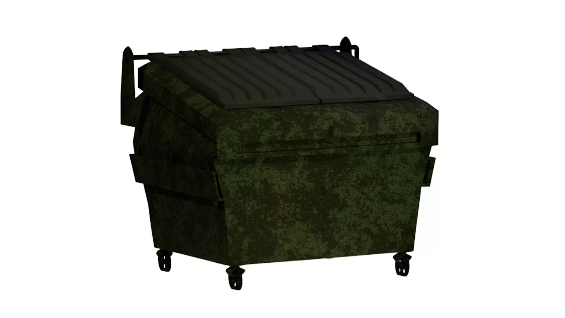 Realistic Dumpster - Low Poly Game Ready Low-poly 3D model_0