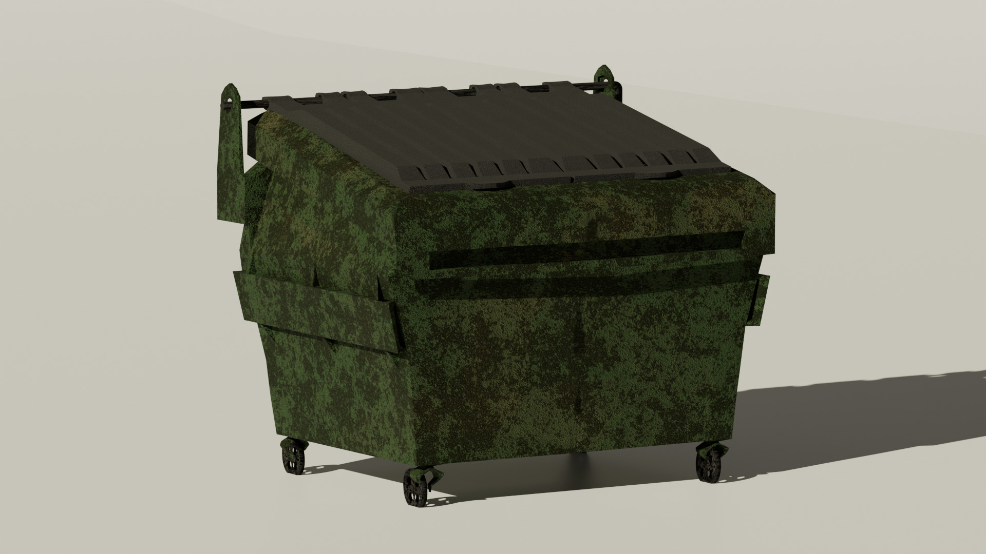 Realistic Dumpster - Low Poly Game Ready Low-poly 3D model_4