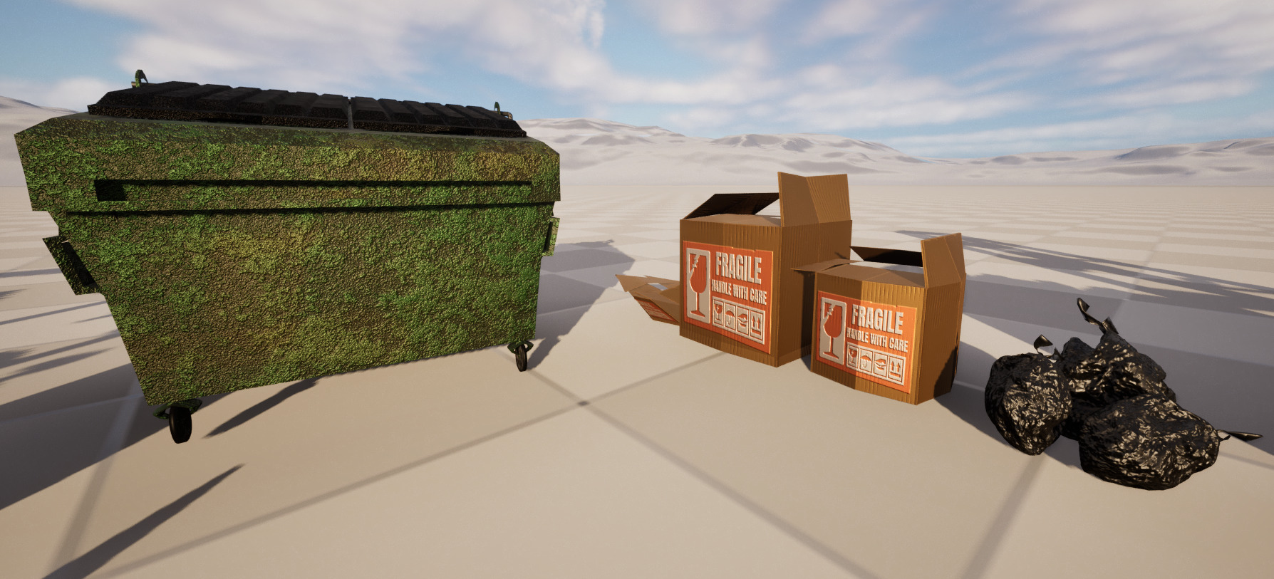 Realistic Dumpster - Low Poly Game Ready Low-poly 3D model_2