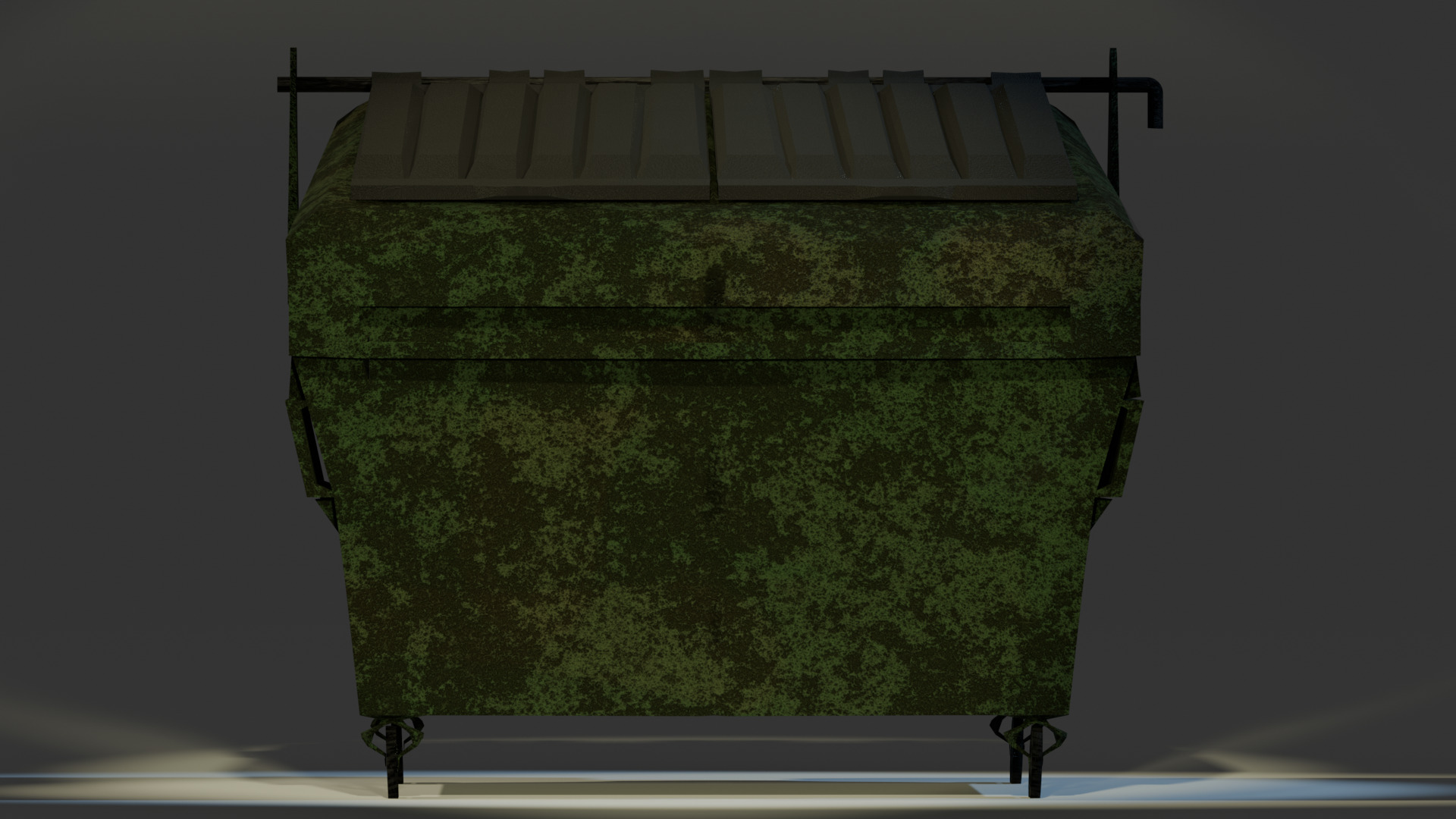 Realistic Dumpster - Low Poly Game Ready Low-poly 3D model_3