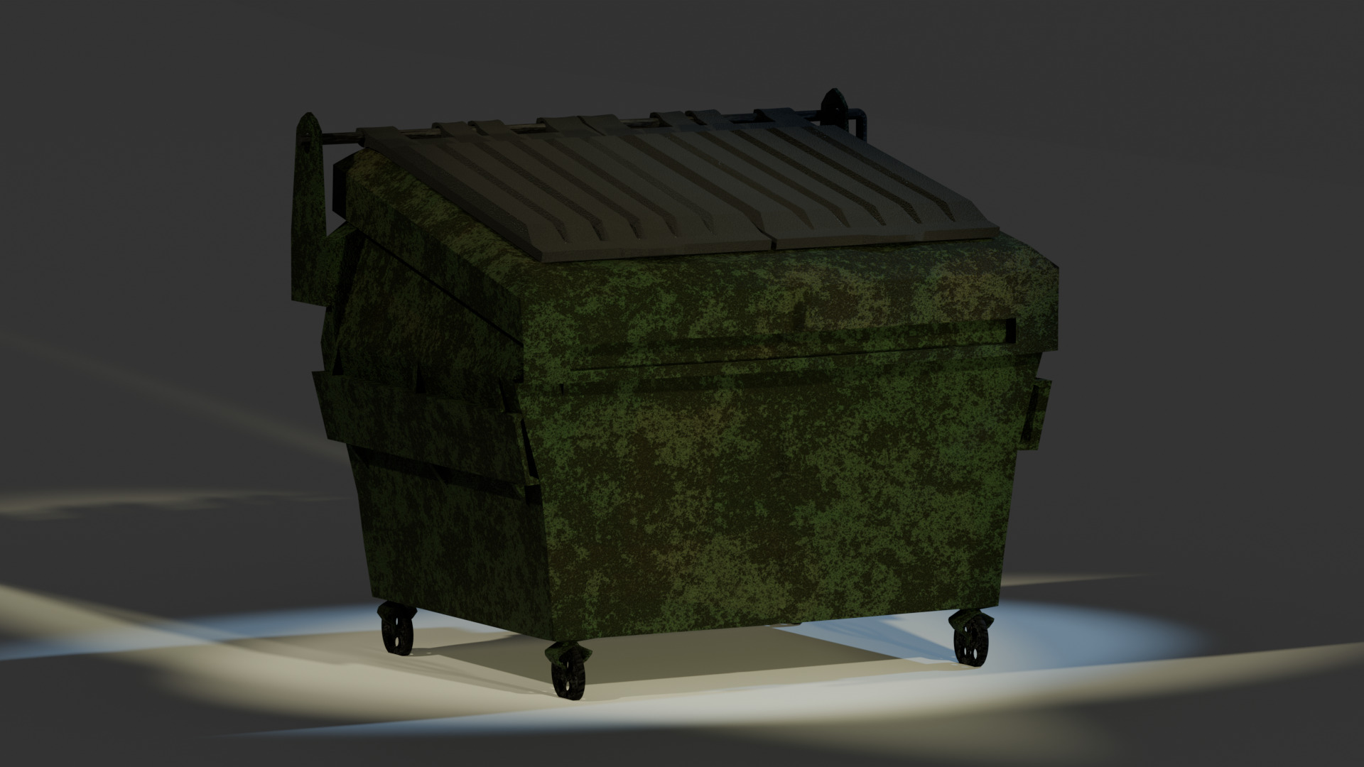 Realistic Dumpster - Low Poly Game Ready Low-poly 3D model_7