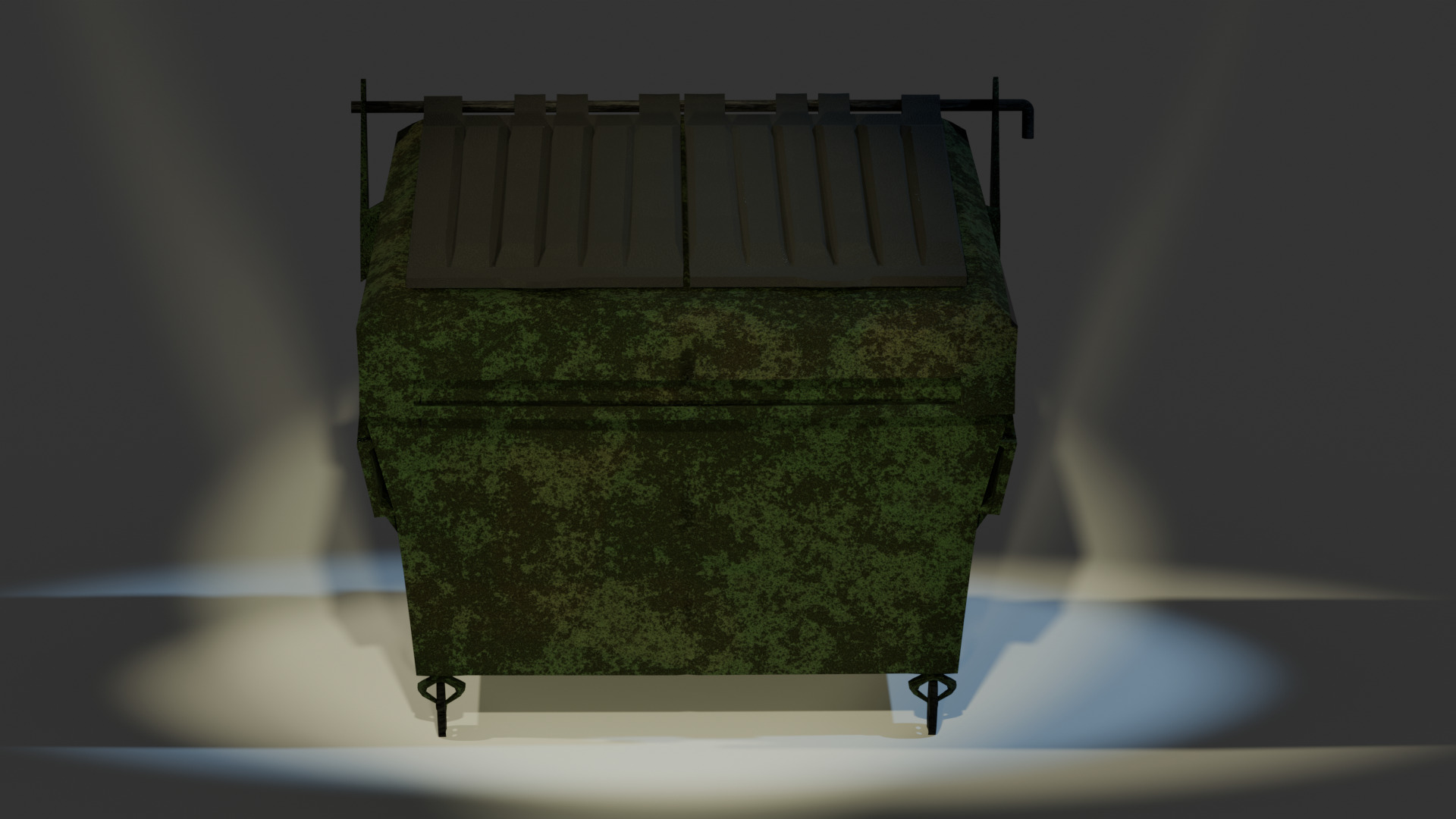Realistic Dumpster - Low Poly Game Ready Low-poly 3D model_5