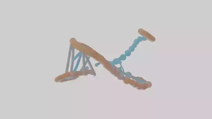 Cartoon DNA Strand Low-poly 3D model