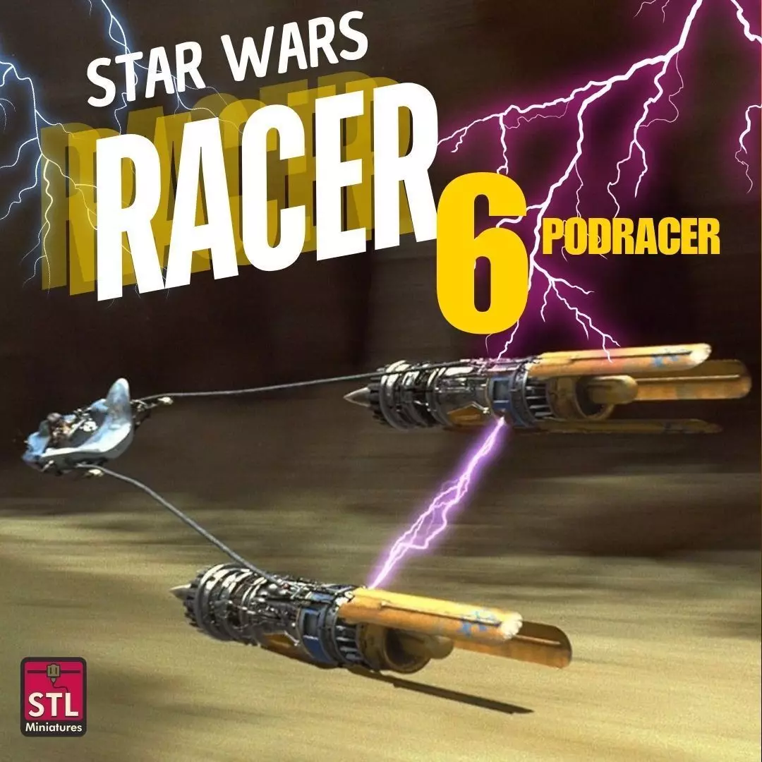 STL 6 Podracers Inspired by Star Wars 3D print model