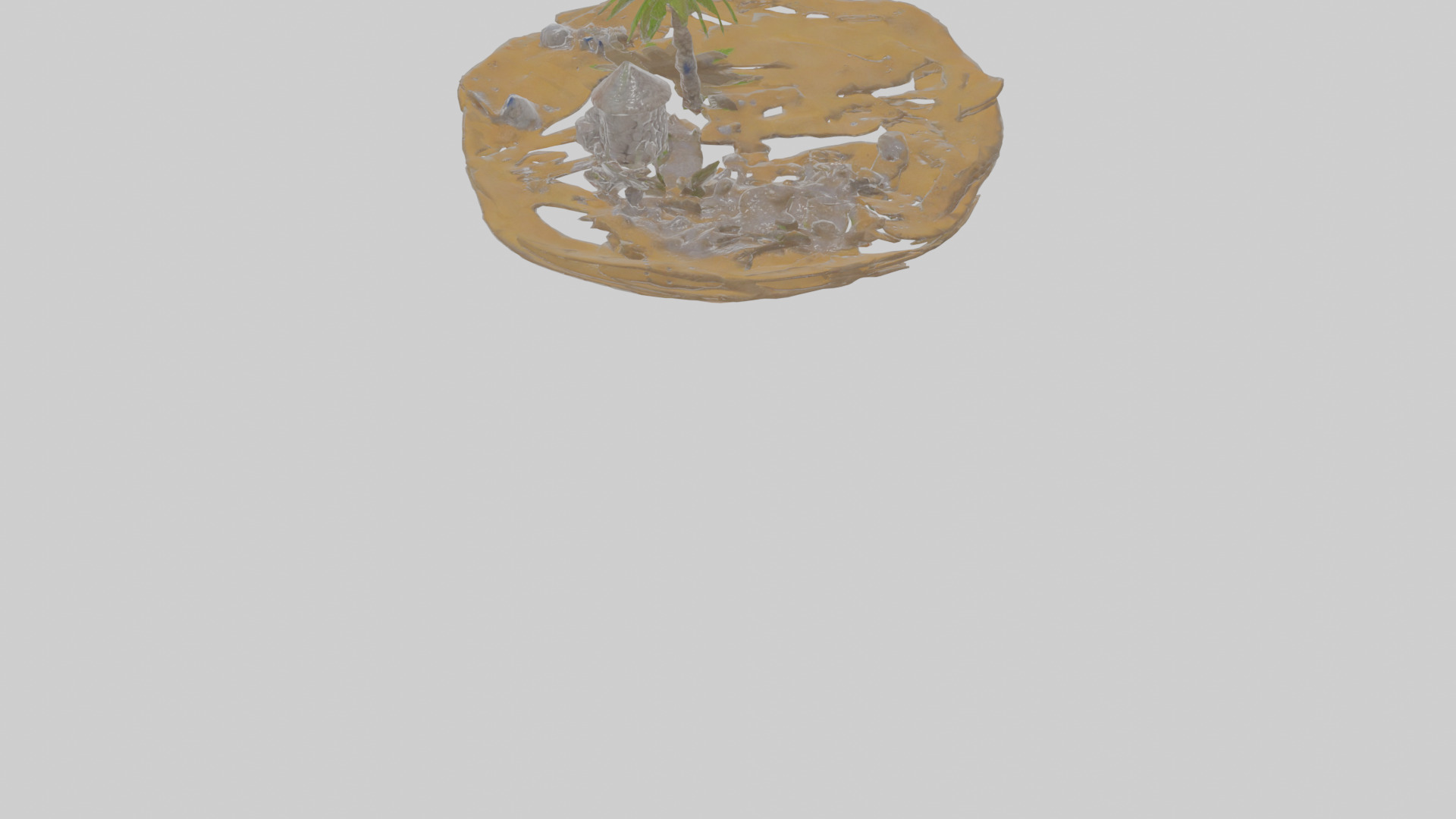 Cartoon Desert Island Low-poly 3D model_10