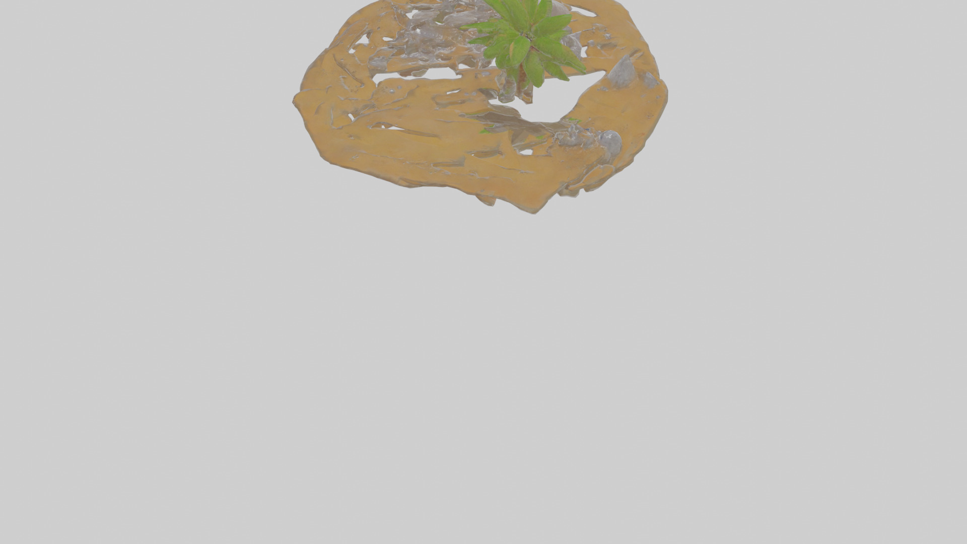 Cartoon Desert Island Low-poly 3D model_4
