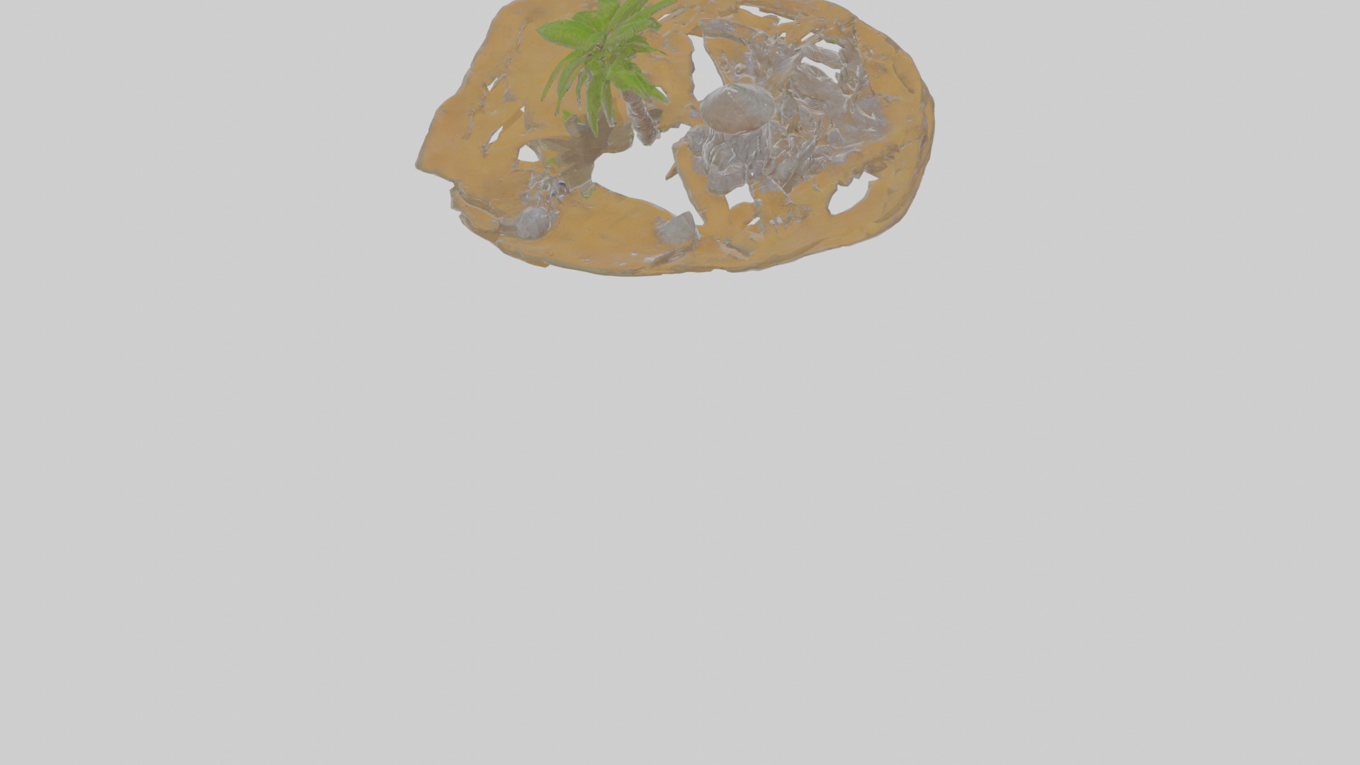 Cartoon Desert Island Low-poly 3D model_6