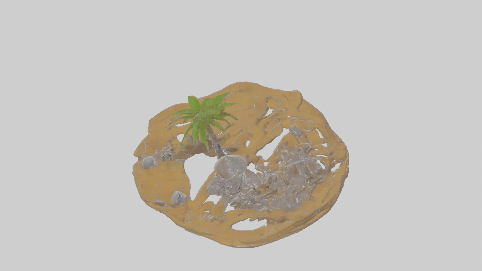 Cartoon Desert Island Low-poly 3D model_28