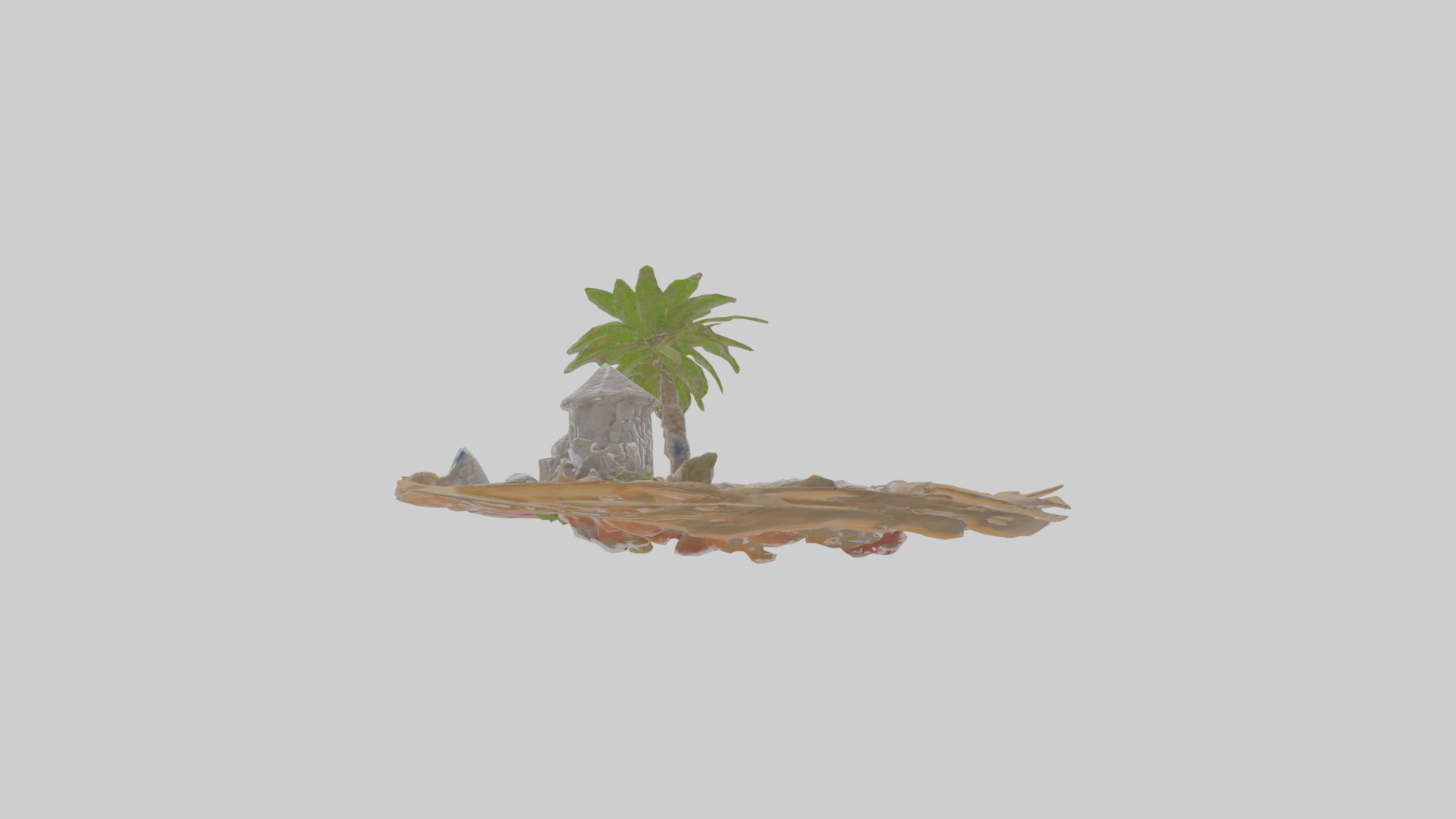 Cartoon Desert Island Low-poly 3D model_12