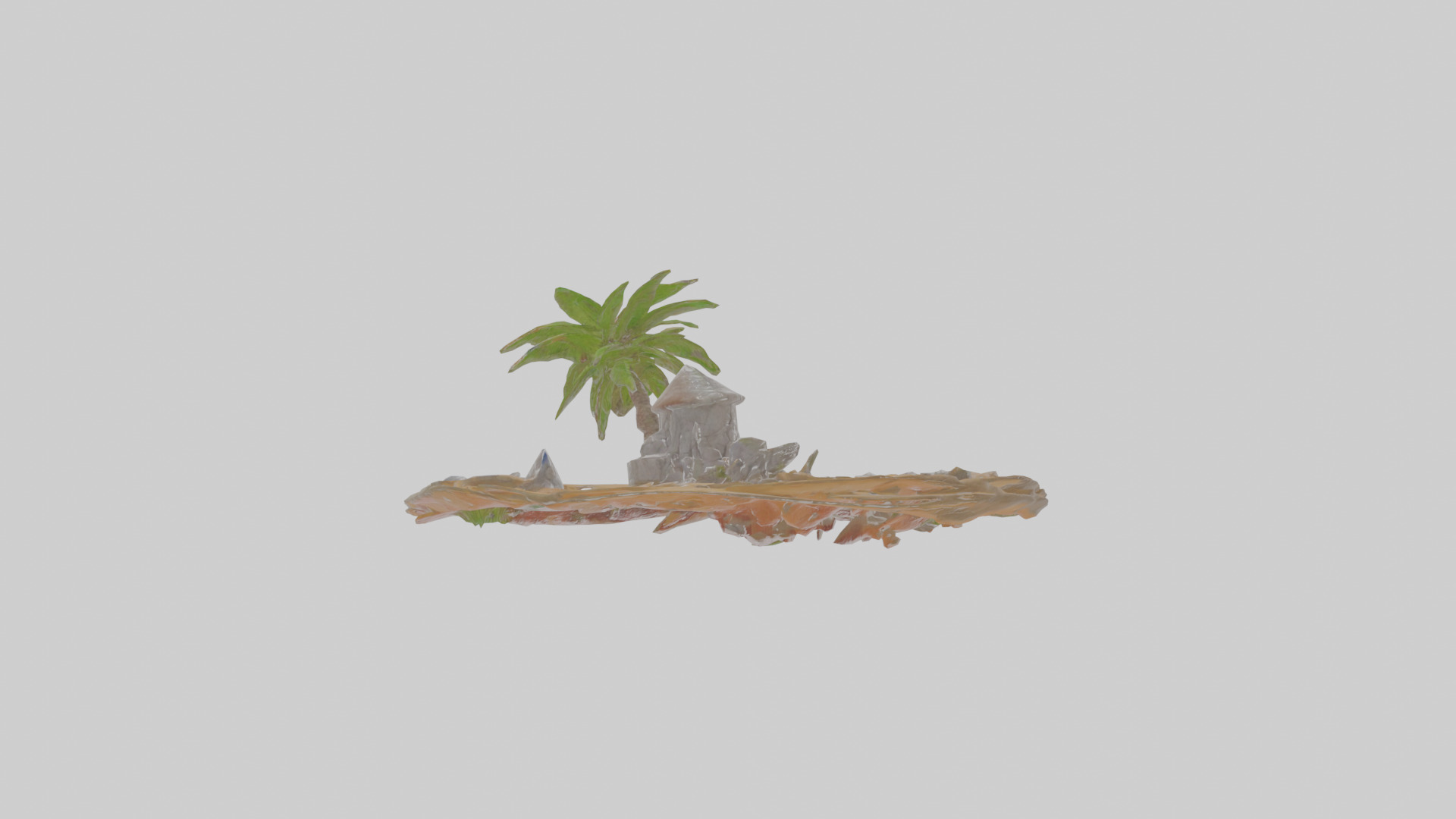 Cartoon Desert Island Low-poly 3D model_21