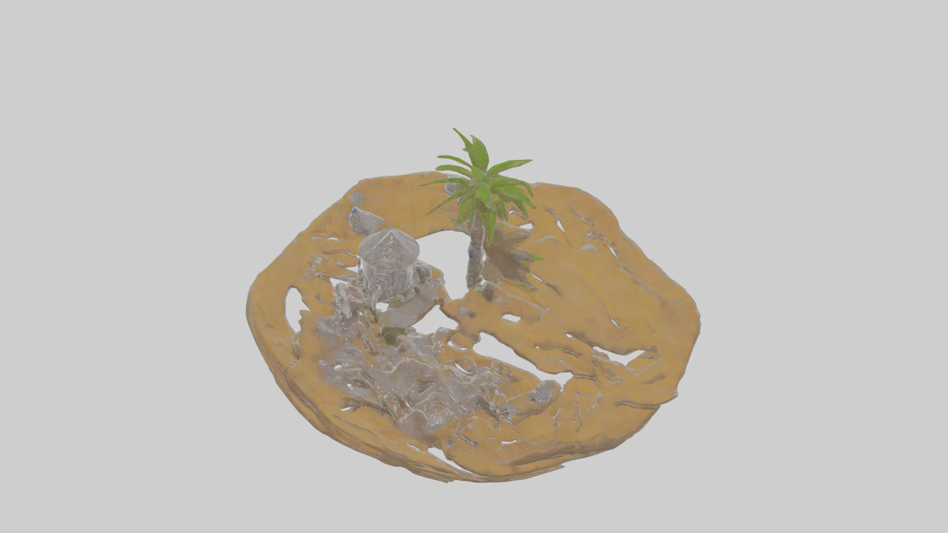 Cartoon Desert Island Low-poly 3D model_24