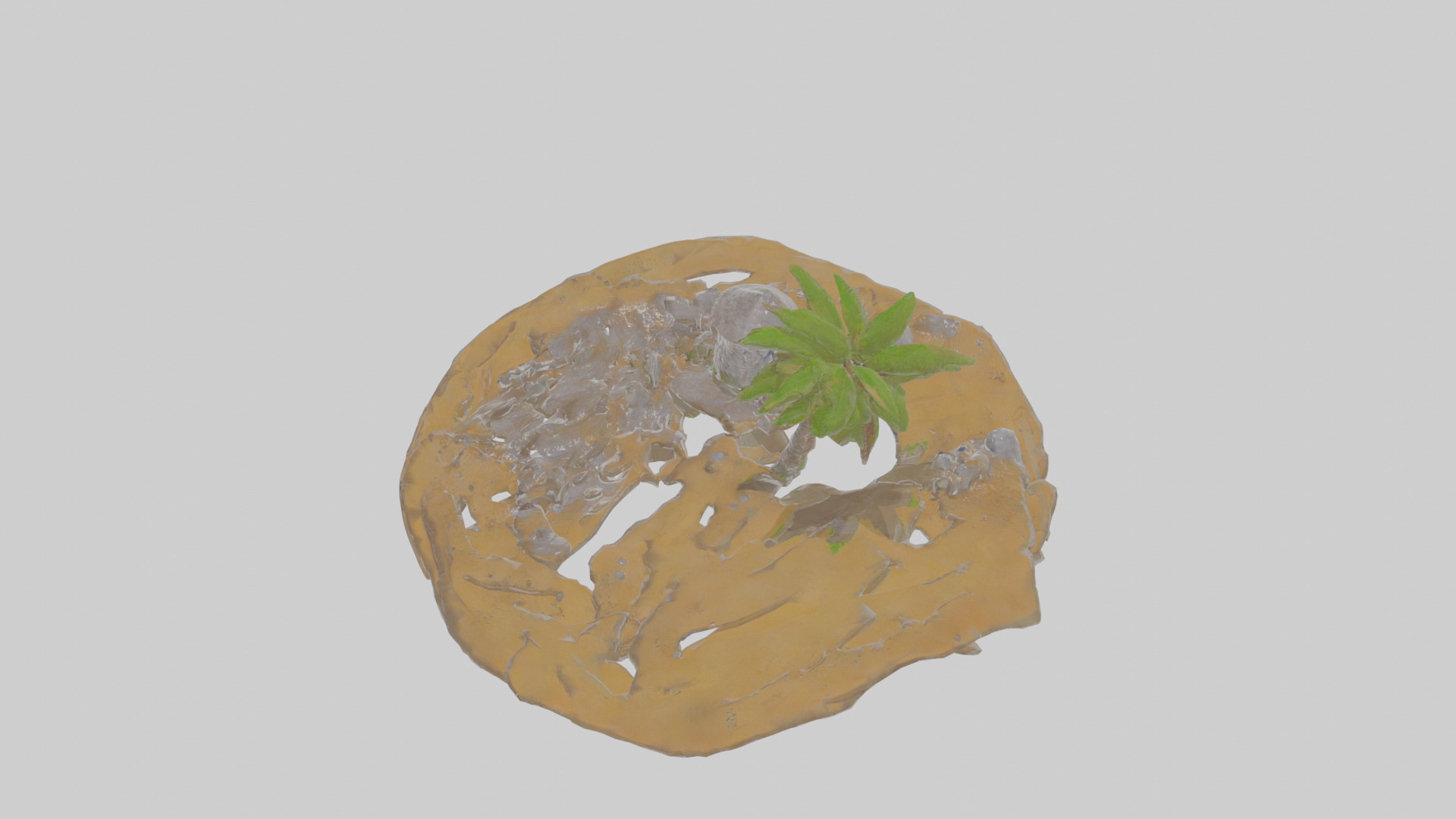 Cartoon Desert Island Low-poly 3D model_26