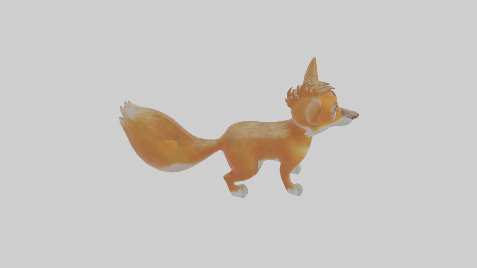 Cartoon Dingo Low-poly 3D model_28