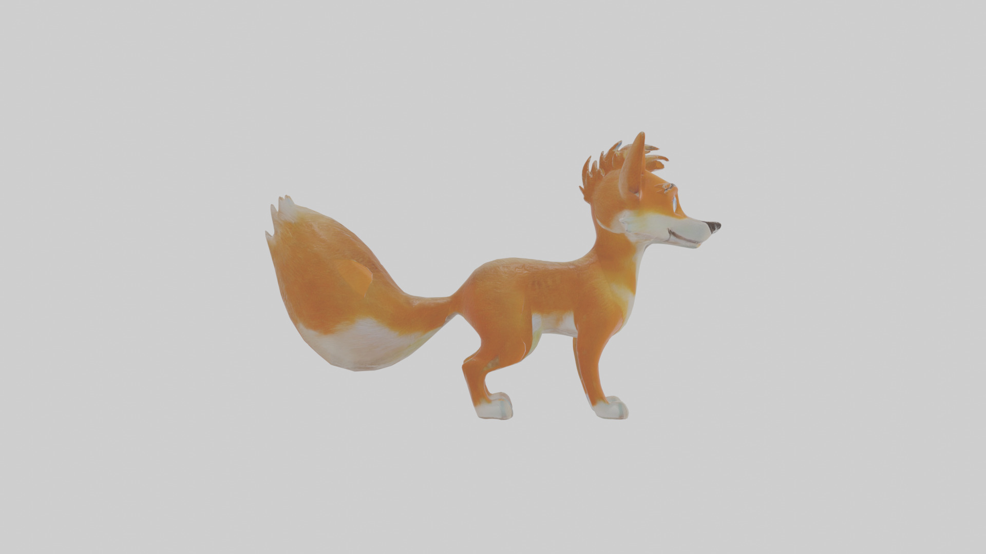 Cartoon Dingo Low-poly 3D model_19