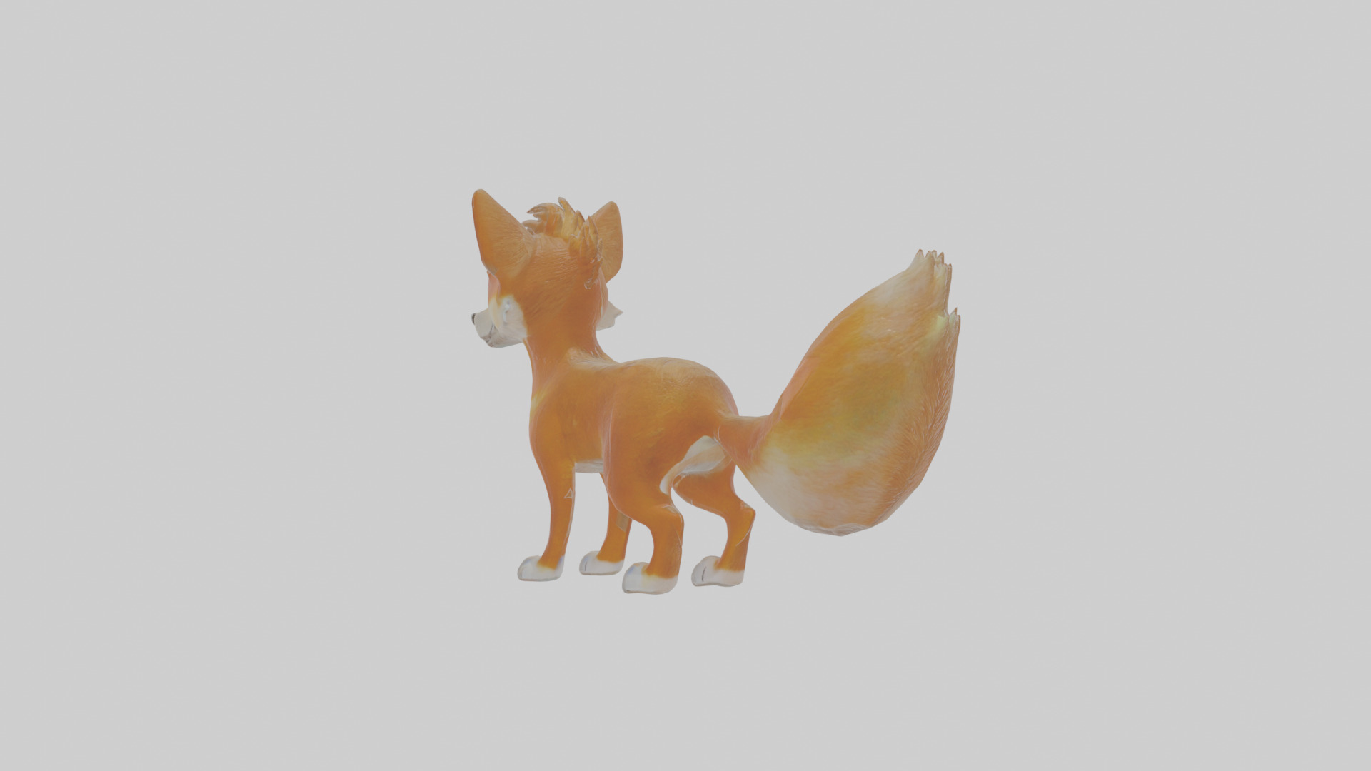 Cartoon Dingo Low-poly 3D model_1
