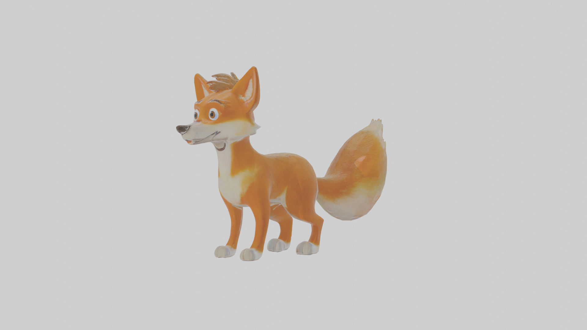 Cartoon Dingo Low-poly 3D model_16