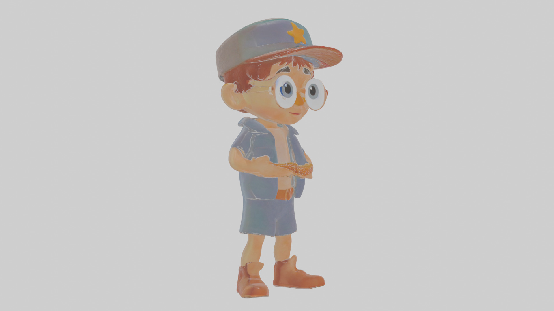 Cartoon Dipper Low-poly 3D model_10