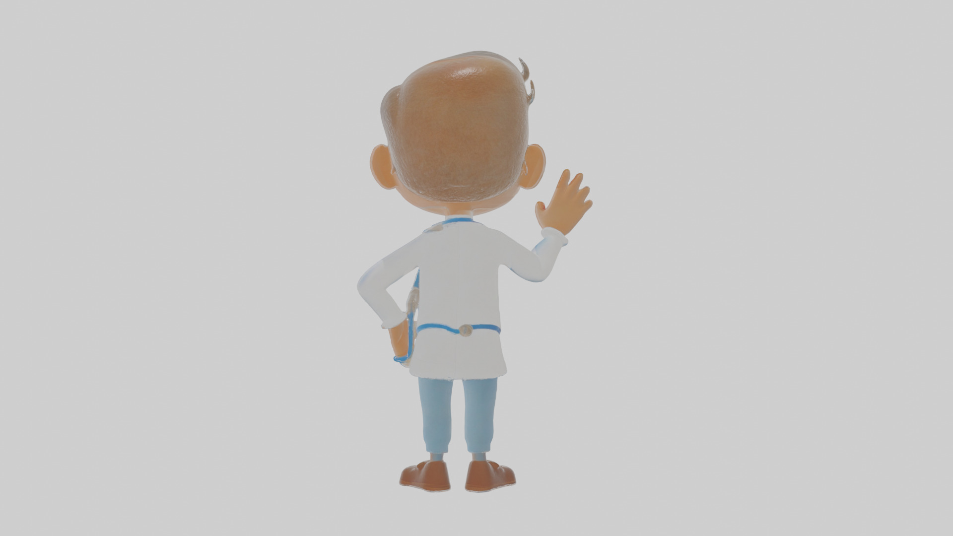 Cartoon Doctor Low-poly 3D model_1