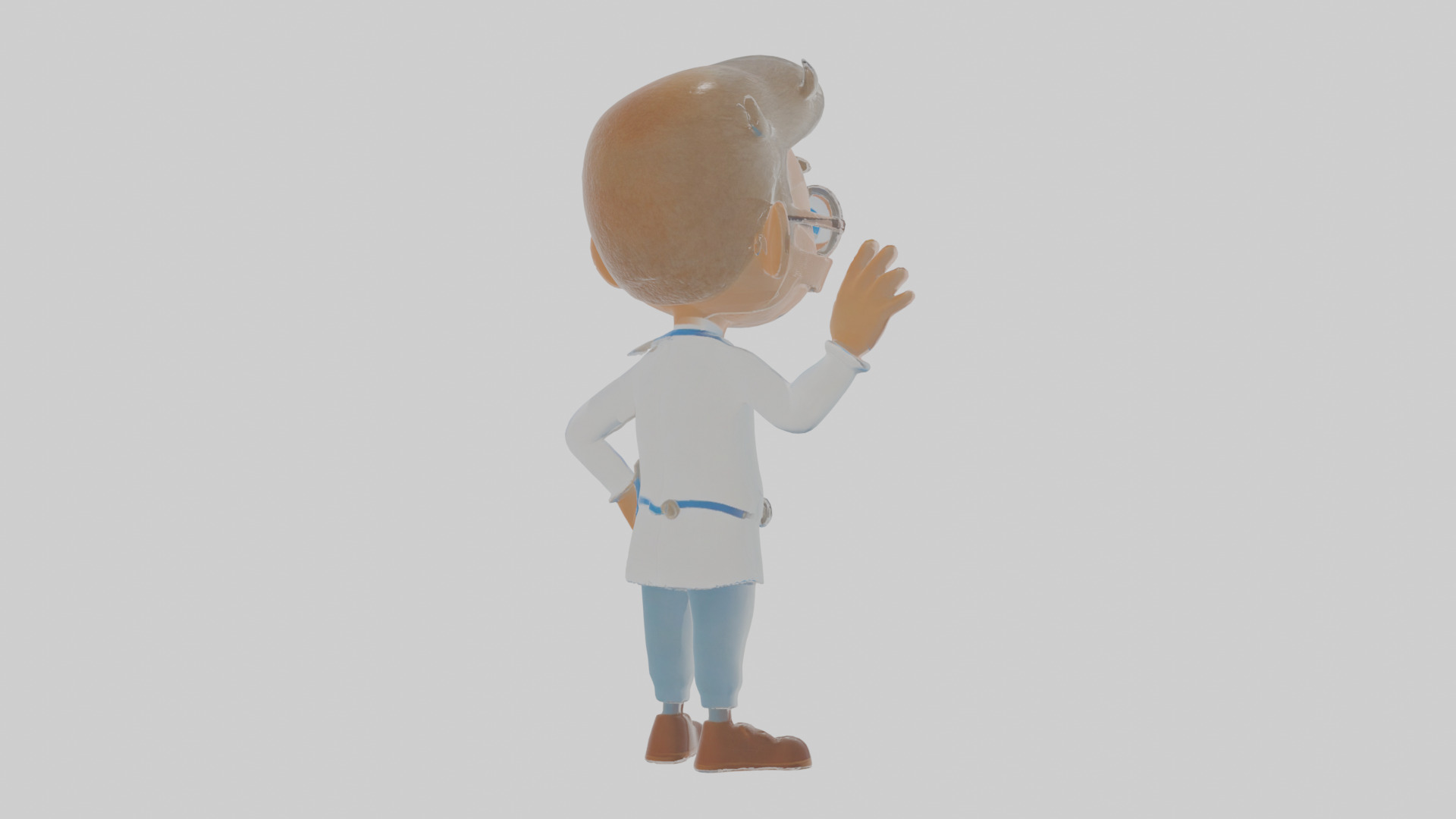 Cartoon Doctor Low-poly 3D model_4