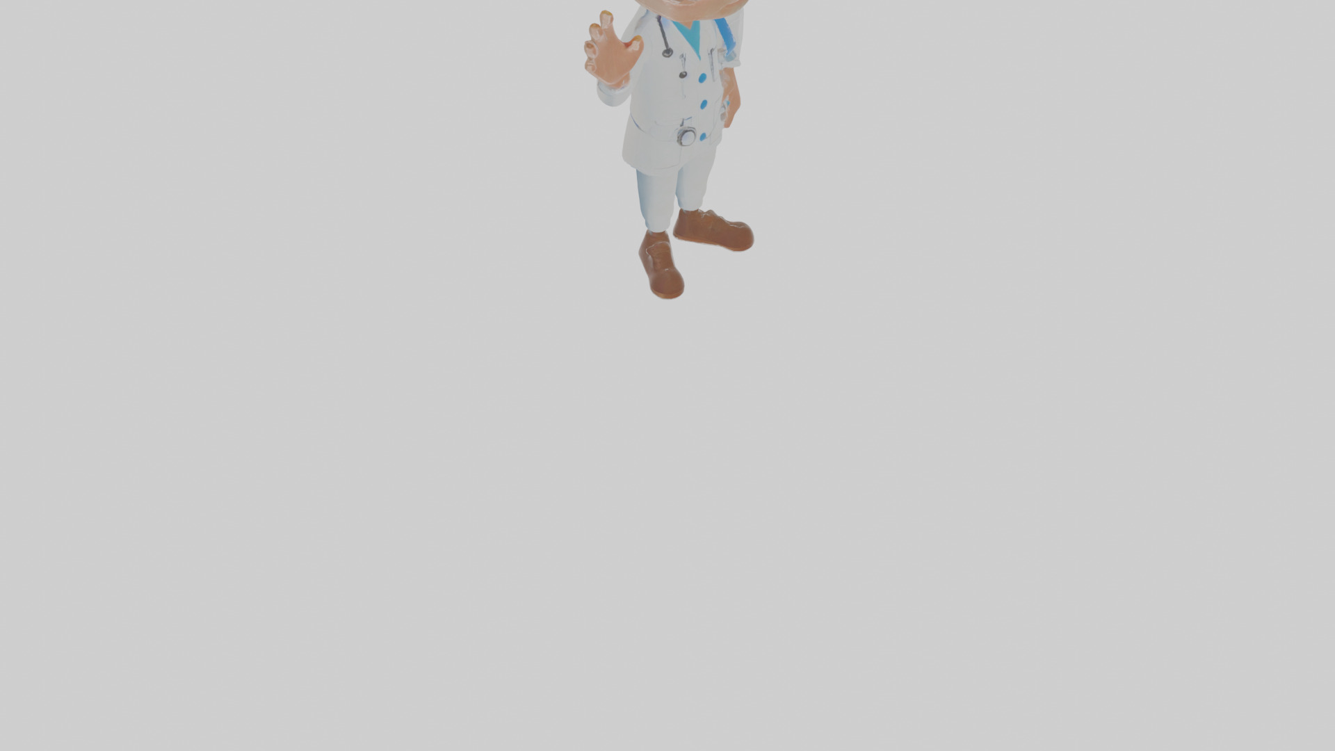 Cartoon Doctor Low-poly 3D model_8