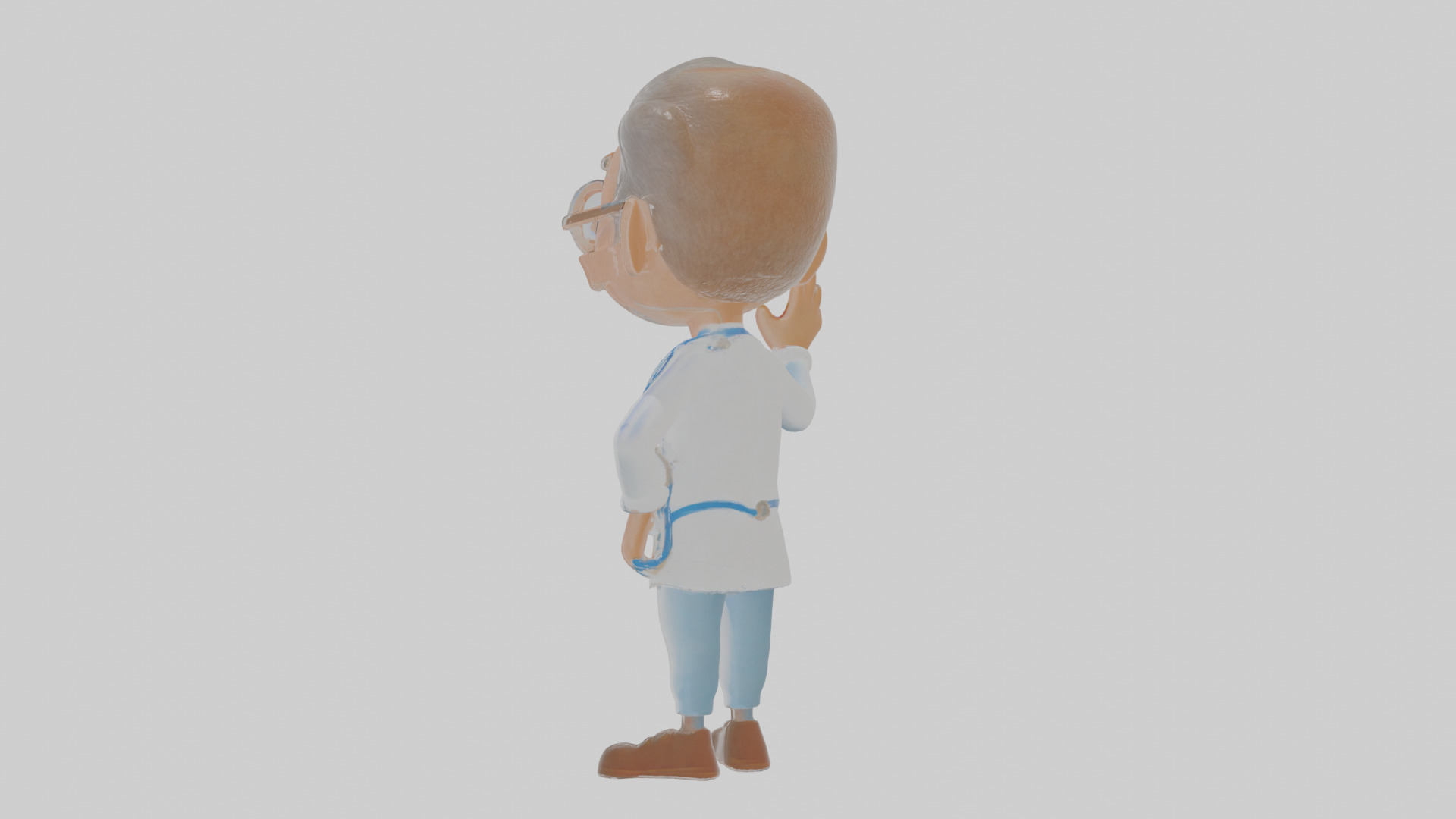 Cartoon Doctor Low-poly 3D model_2