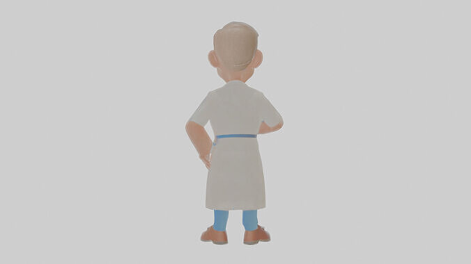 Cartoon Doctor Dexter Model Low-poly 3D model