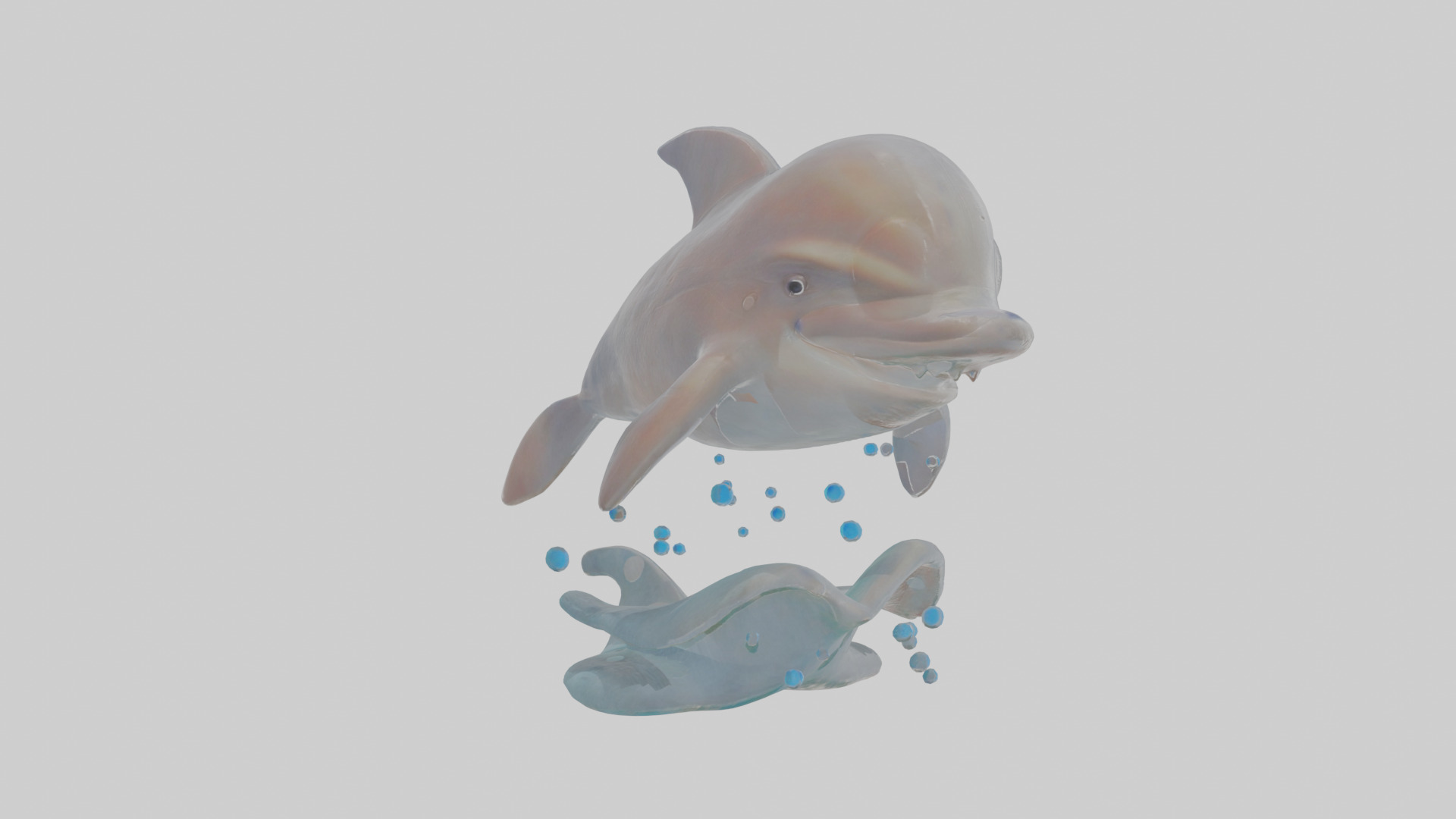 Cartoon Dolphin Low-poly 3D model_2